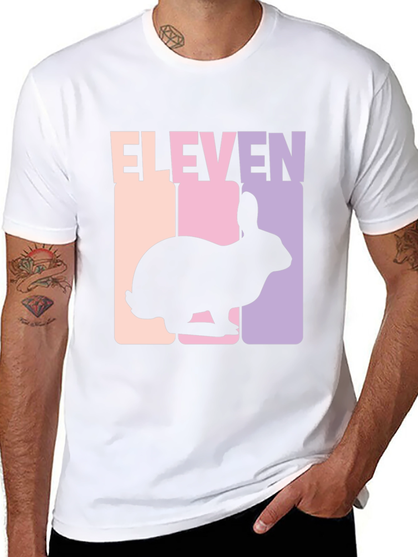 Black Eleven Rabbit Graphic Tee - Black Cotton Blend T-Shirt view 8