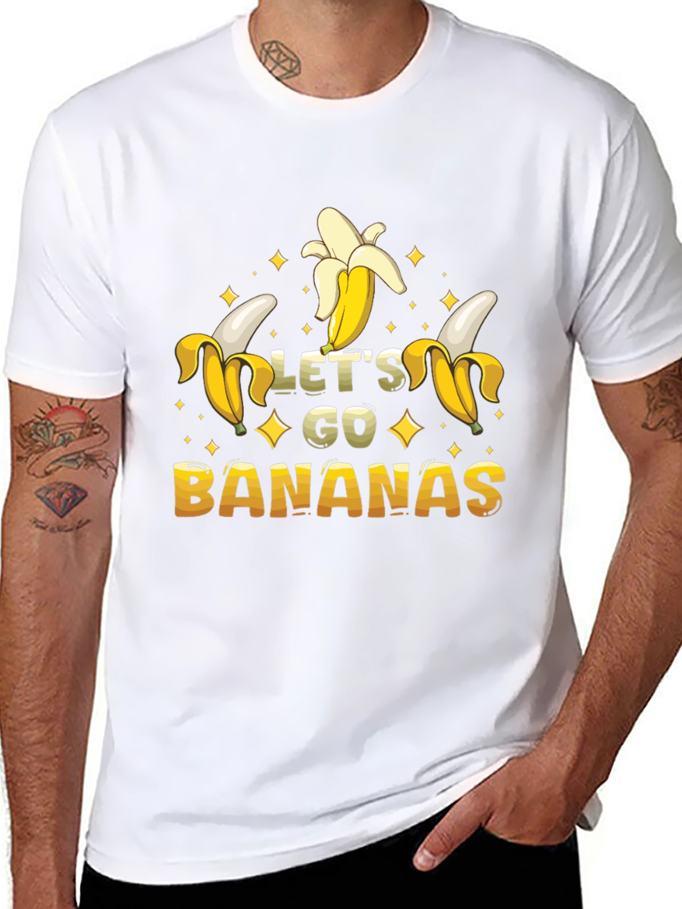 Black Let's Go Bananas Graphic T-Shirt view 8
