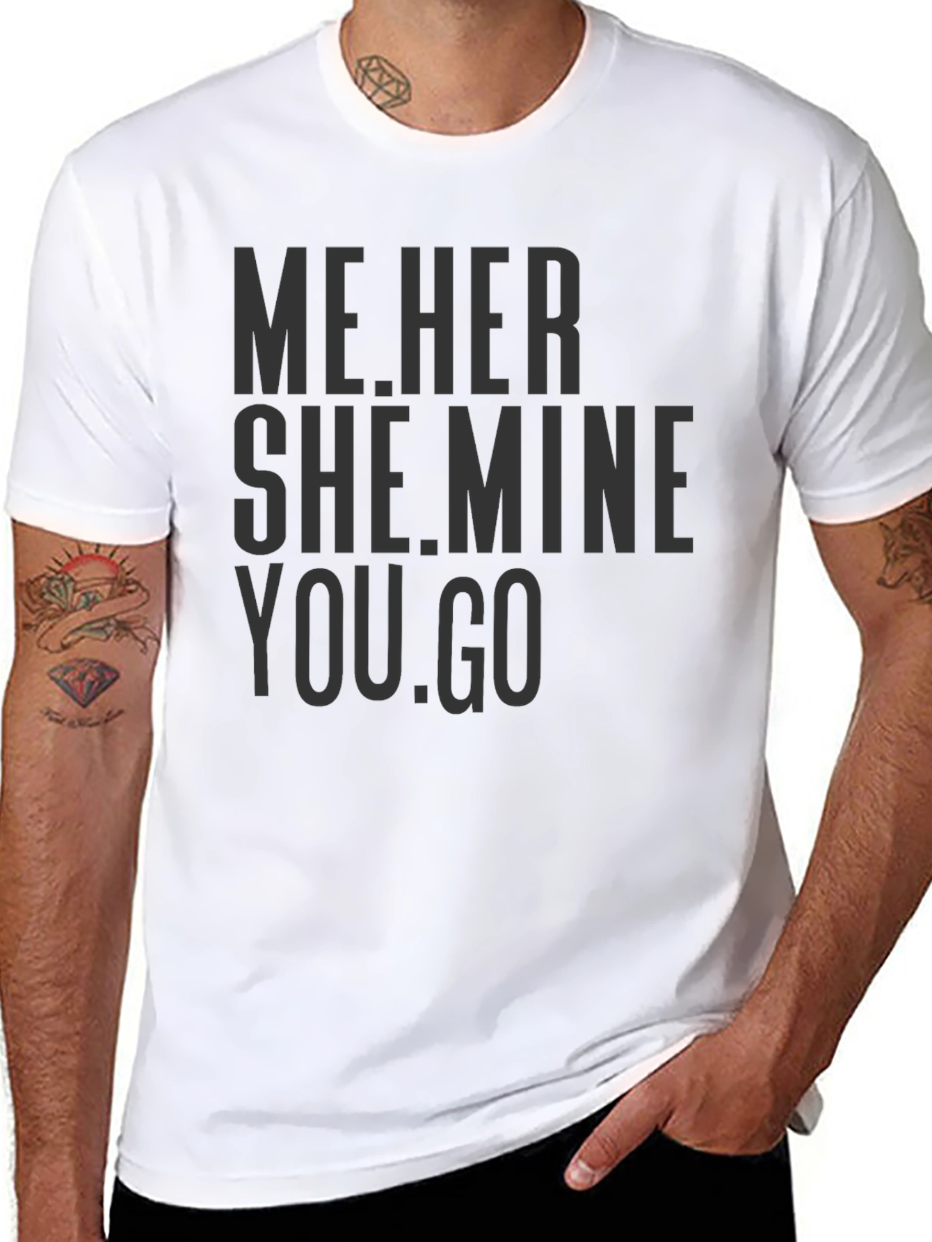 Black Me.Her She.Mine You.Go Graphic Tee view 8