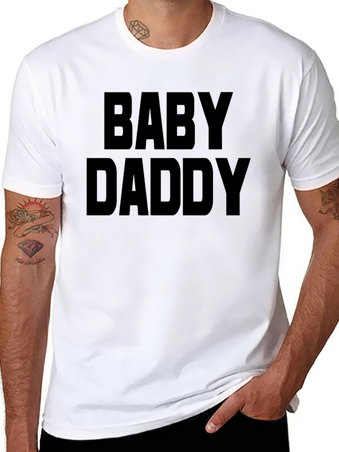 Black Baby Daddy T-Shirt - Funny Dad Tee view 8