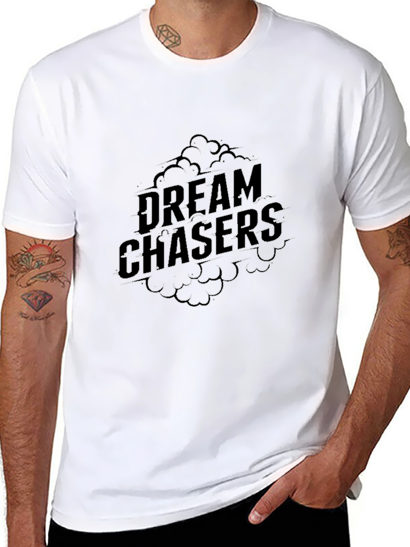 Black Dream Chasers Black Graphic Tee view 8