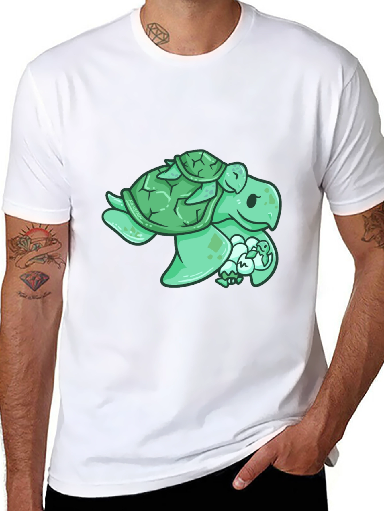 Black Turtle Family Graphic Tee - Cute Animal Lover Shirt view 8