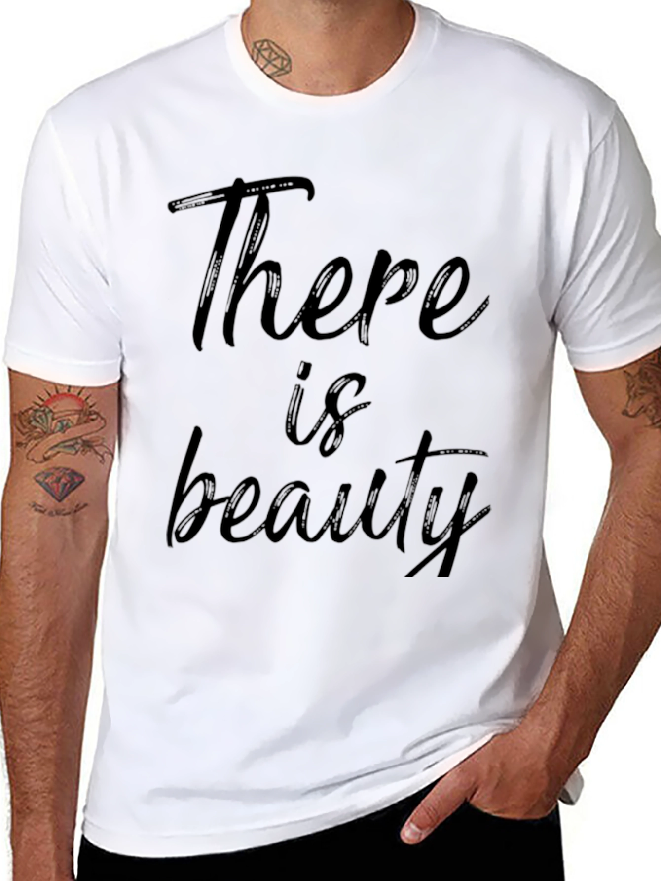 Black There is Beauty Graphic T-Shirt view 8