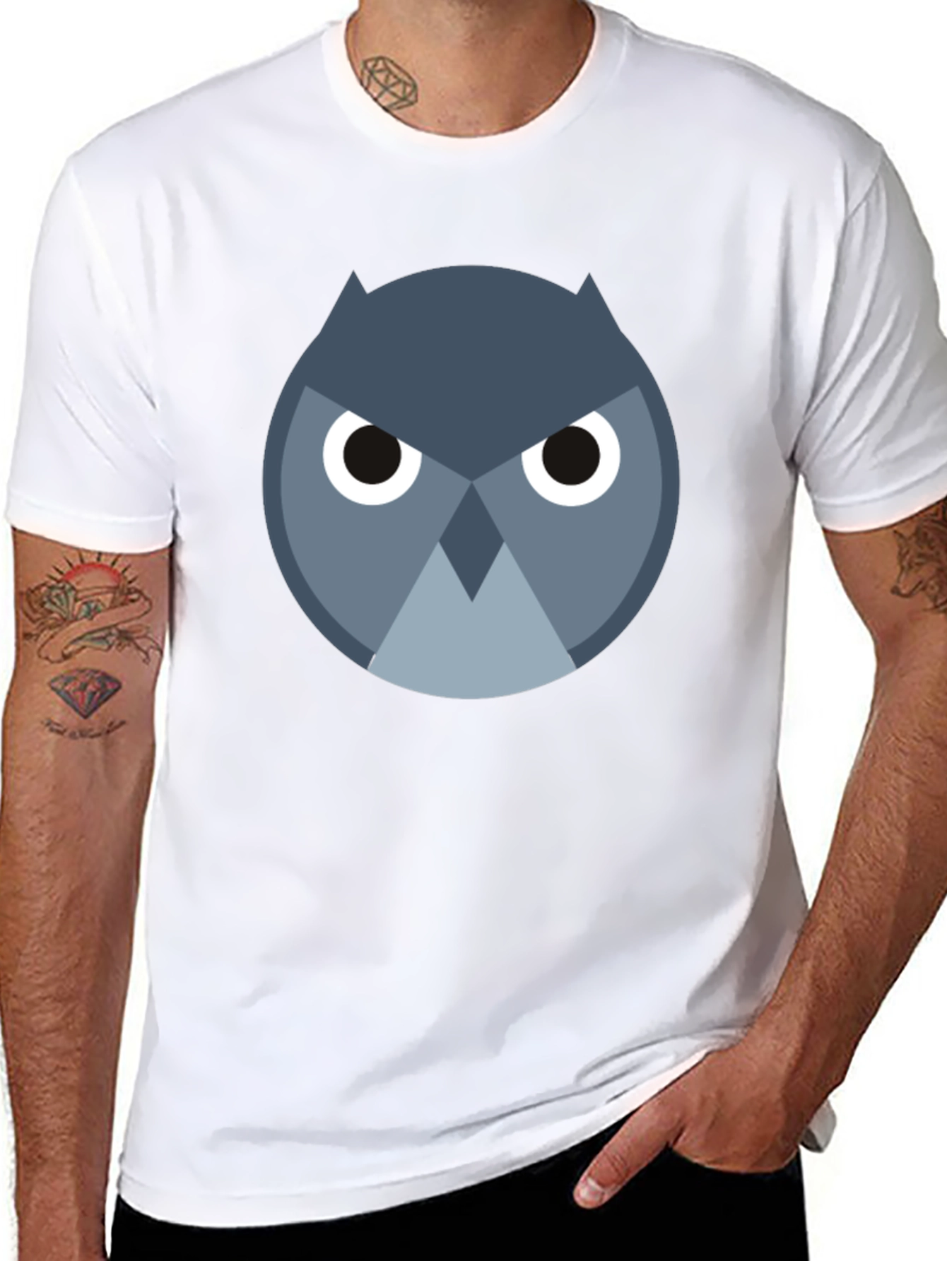 Black Owl Graphic T-Shirt - Men's Black Tee view 8