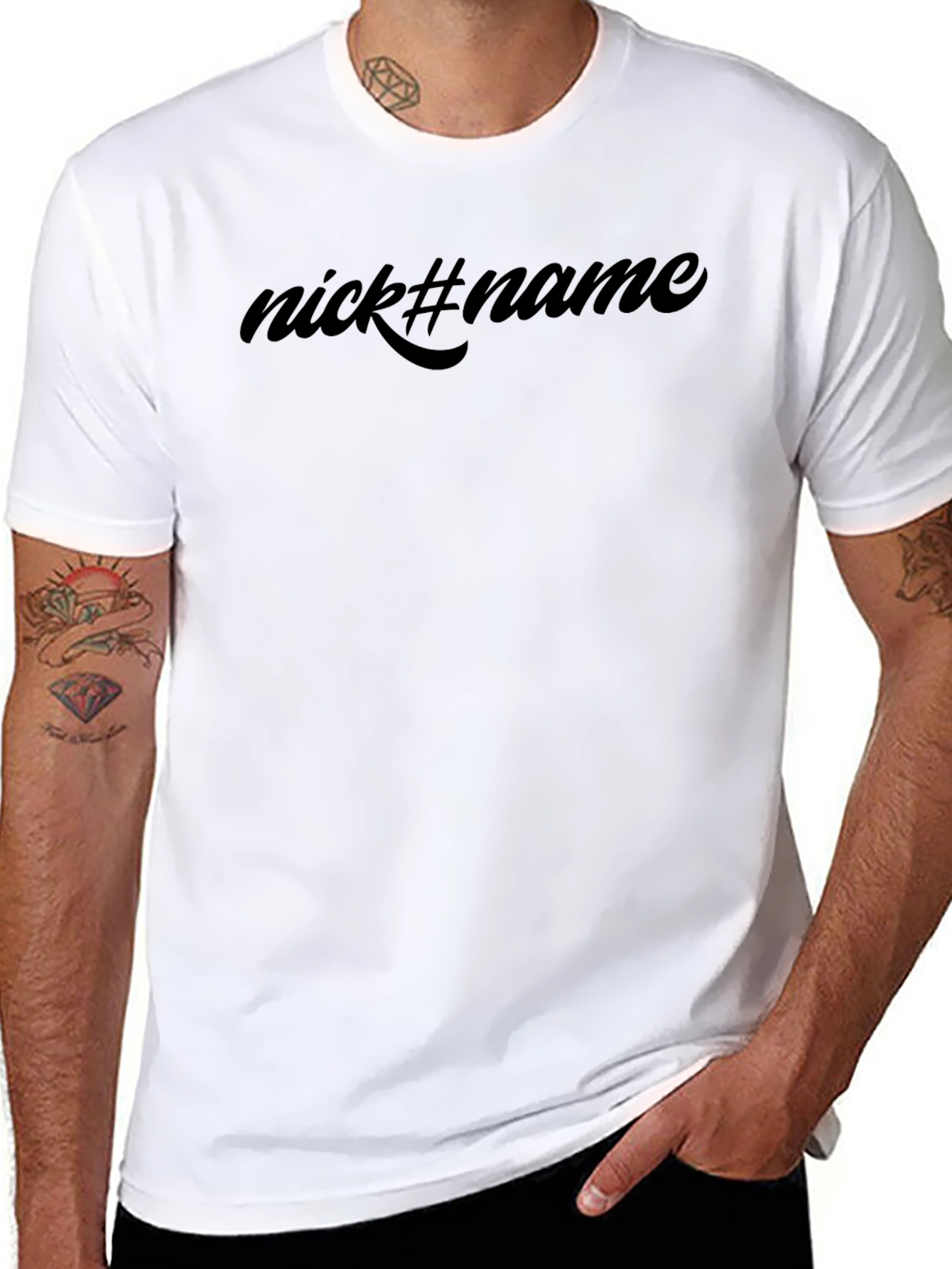Black Nick#Name Black Graphic Tee - Soft Cotton Casual Wear view 8