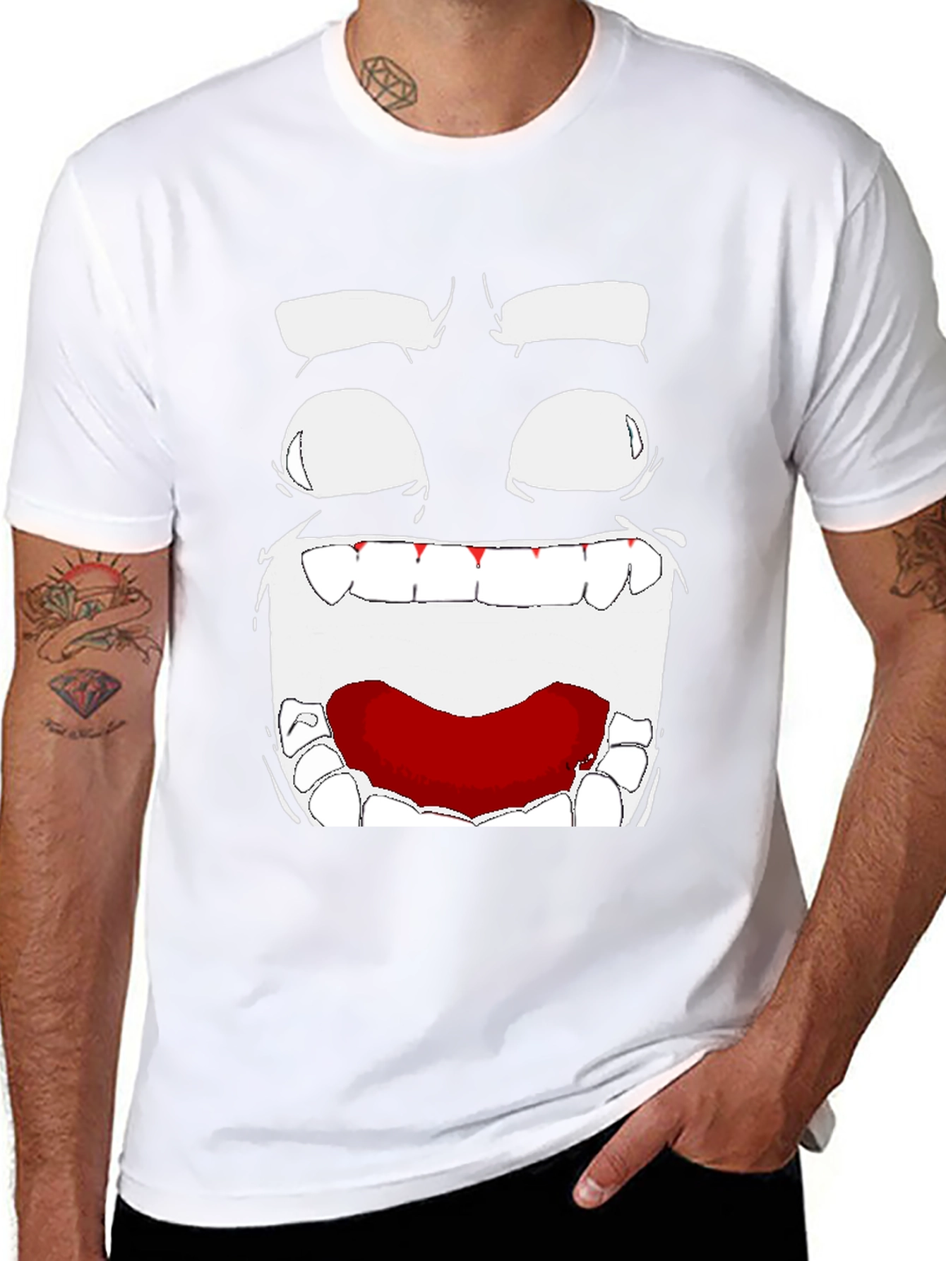 Black Abstract Face Graphic T-Shirt view 8