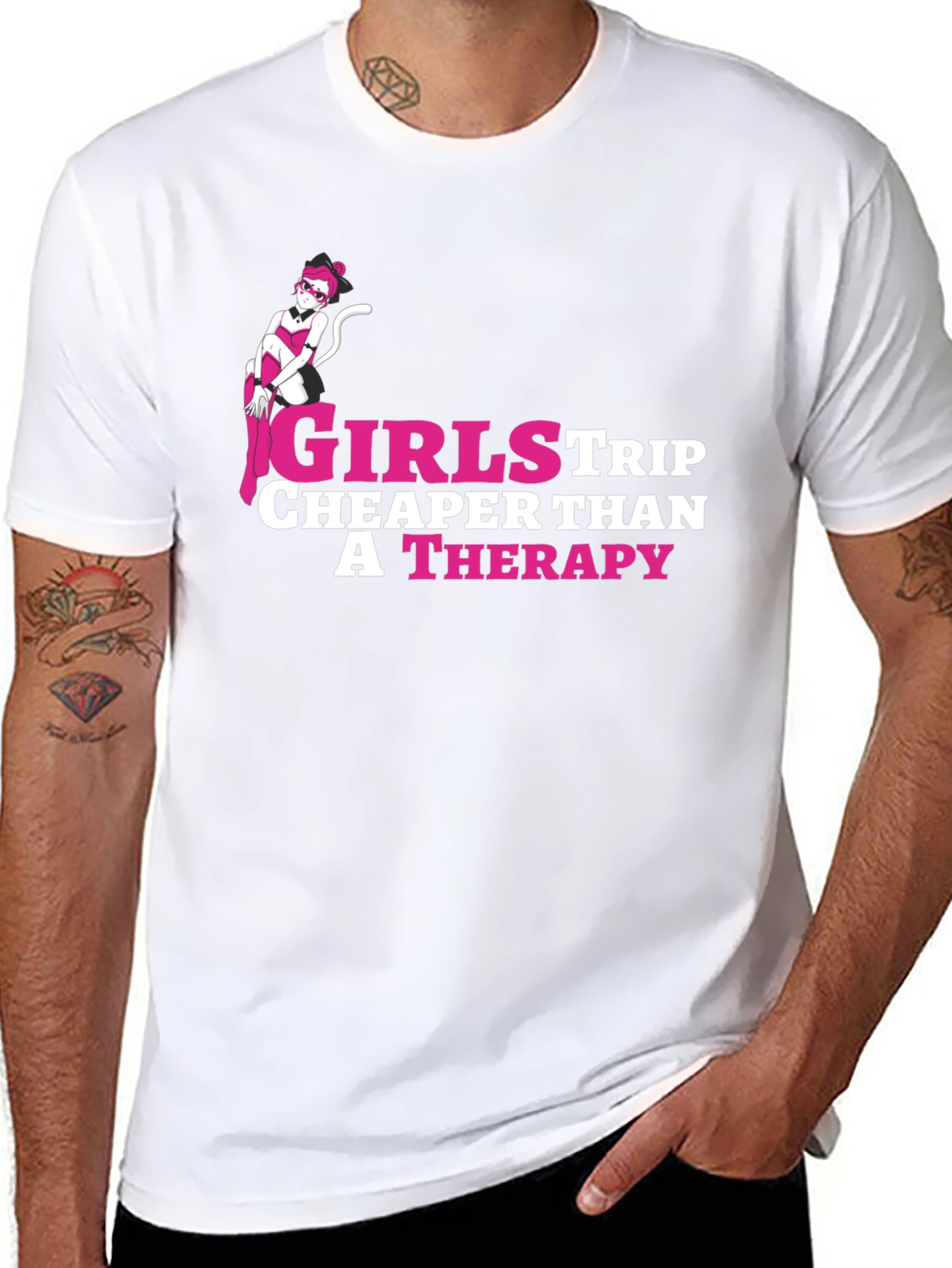 Black Girls Trip Therapy T-Shirt - Novelty Graphic Tee view 8