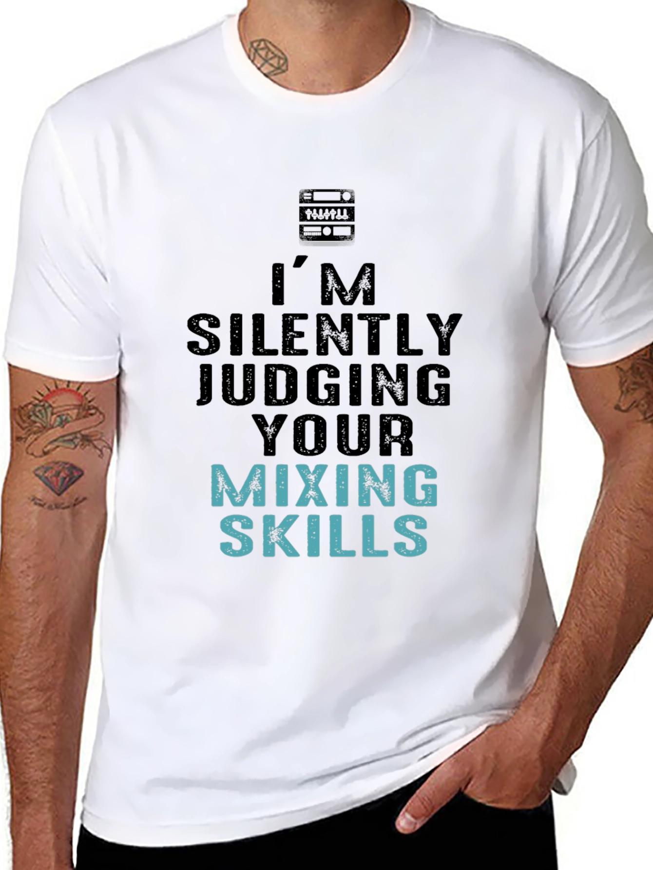Black I'm Silently Judging Your Mixing Skills T-Shirt view 8