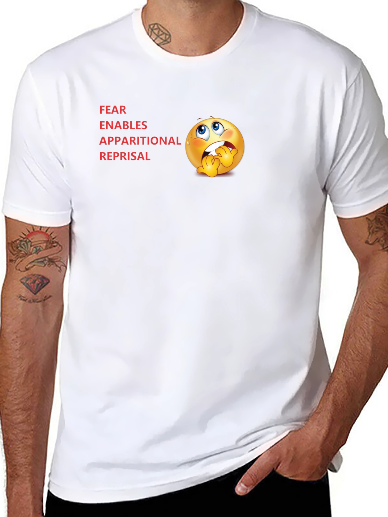 Black FEAR Acronym T-Shirt - Novelty Graphic Tee view 8