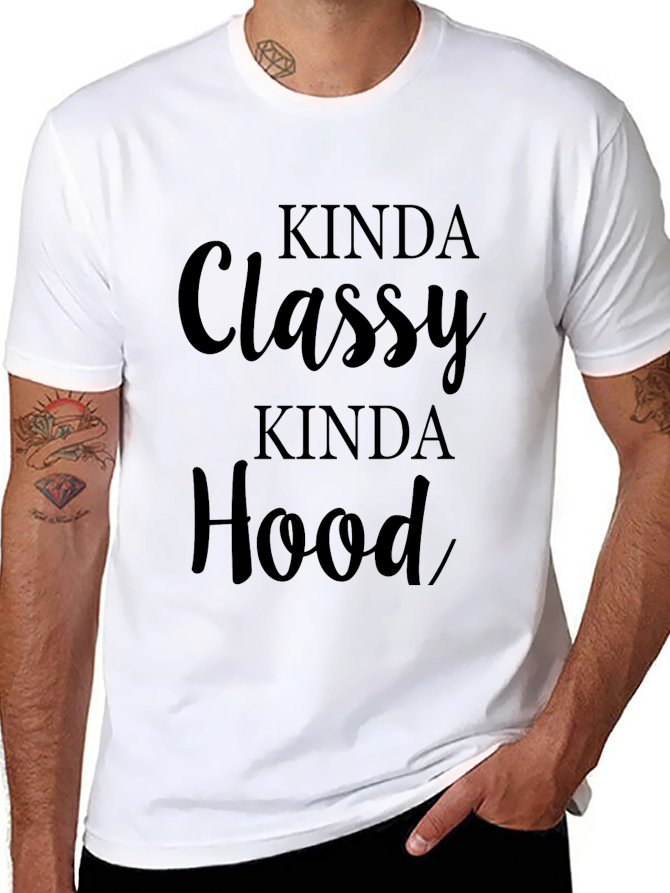 Black Kinda Classy Kinda Hood Graphic Tee view 8
