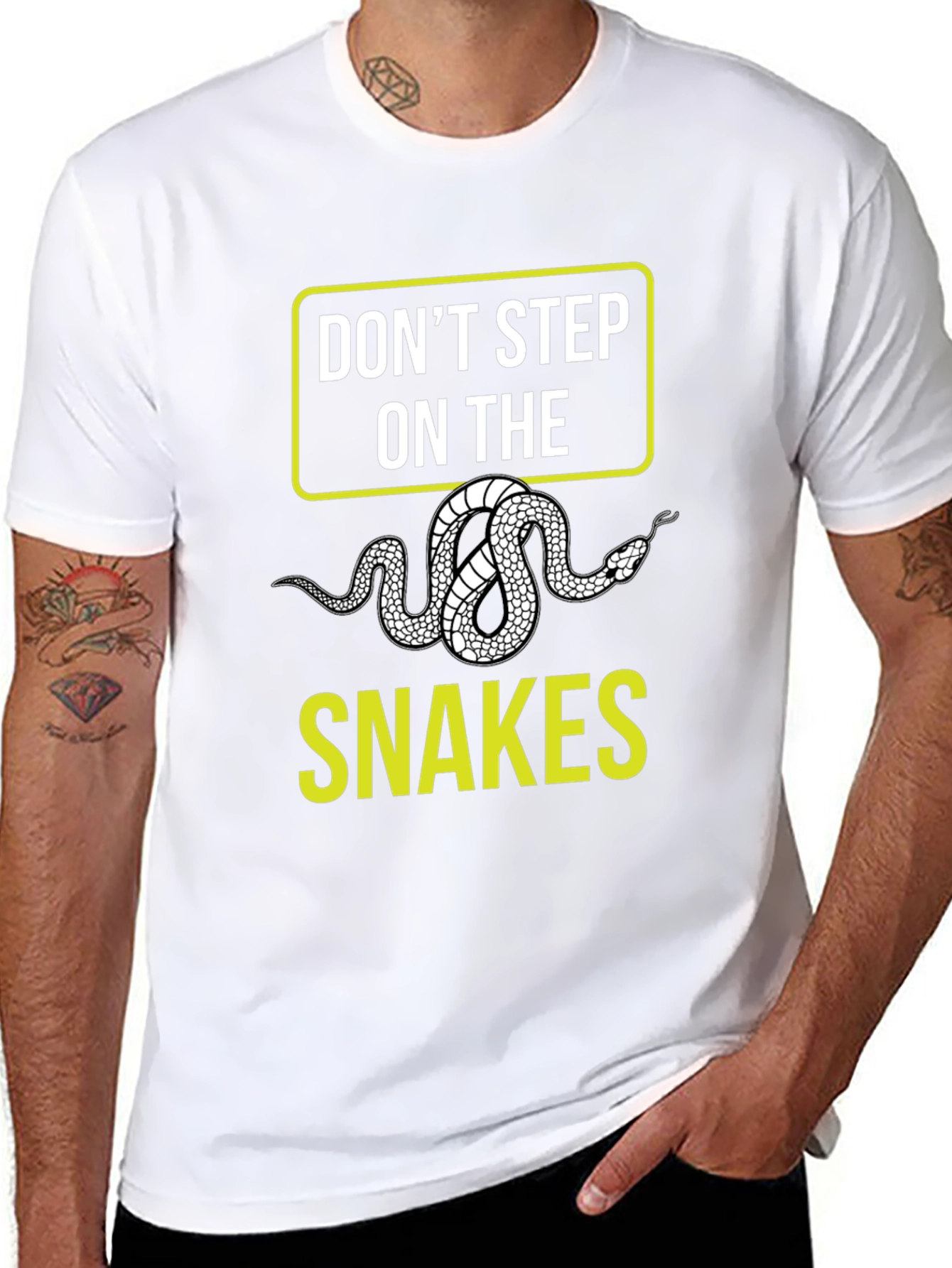 Black Don't Step on the Snakes Graphic T-Shirt view 8