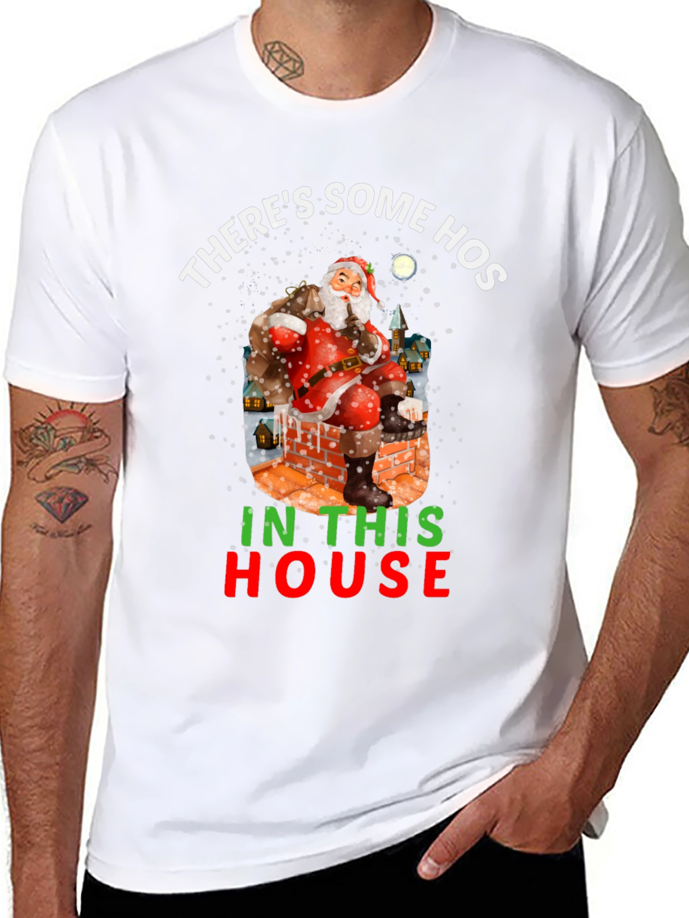 Black There's Some Hos In This House Holiday Shirt view 8
