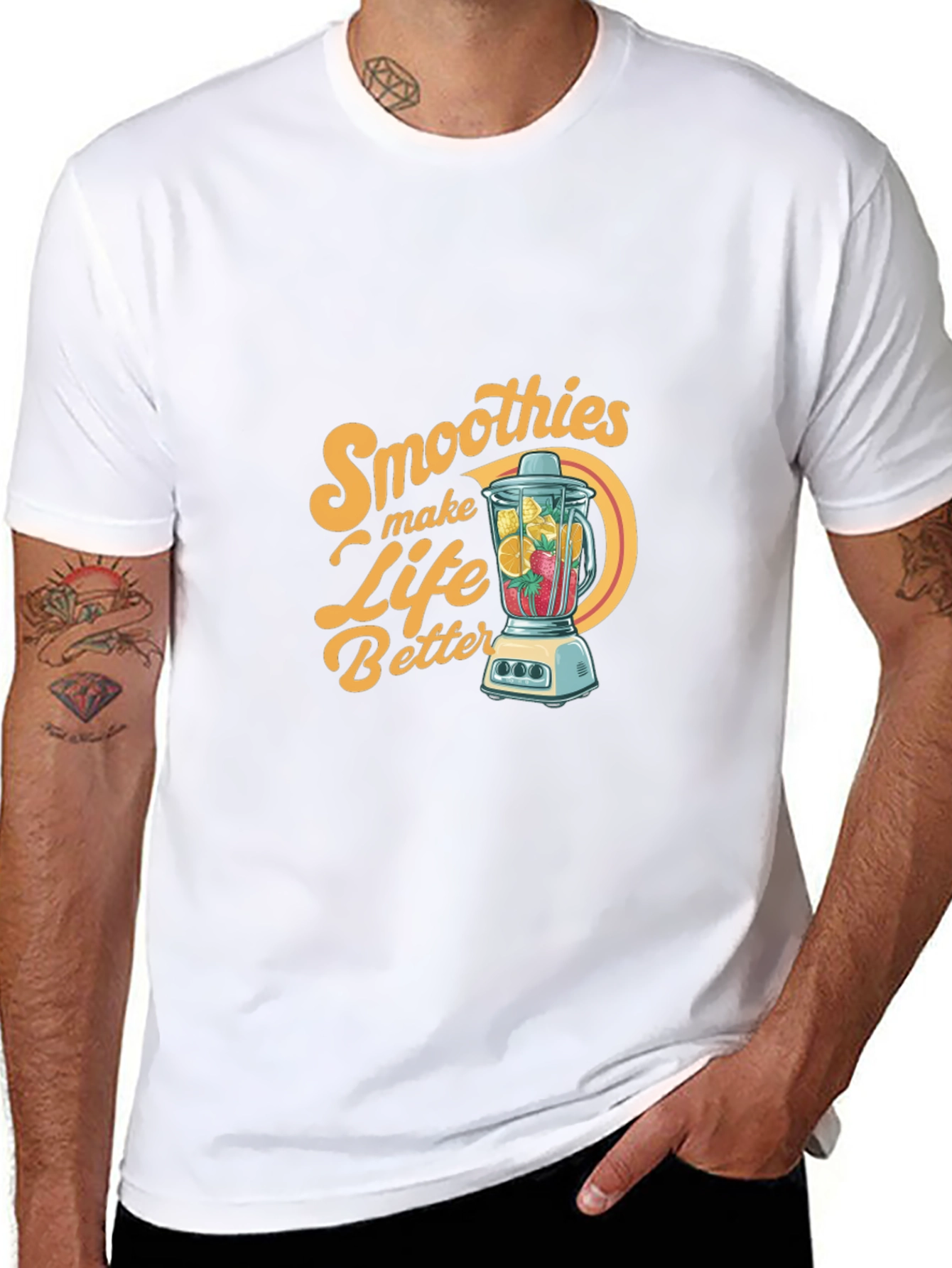 Black Smoothies Make Life Better Graphic T-Shirt view 8