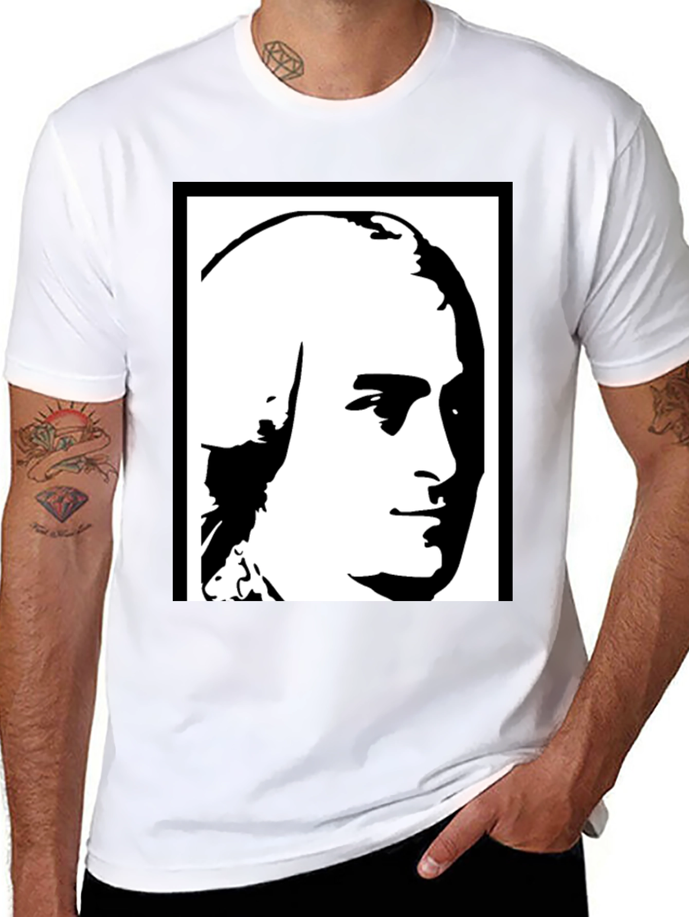 Historical Portrait Graphic Tee - 8