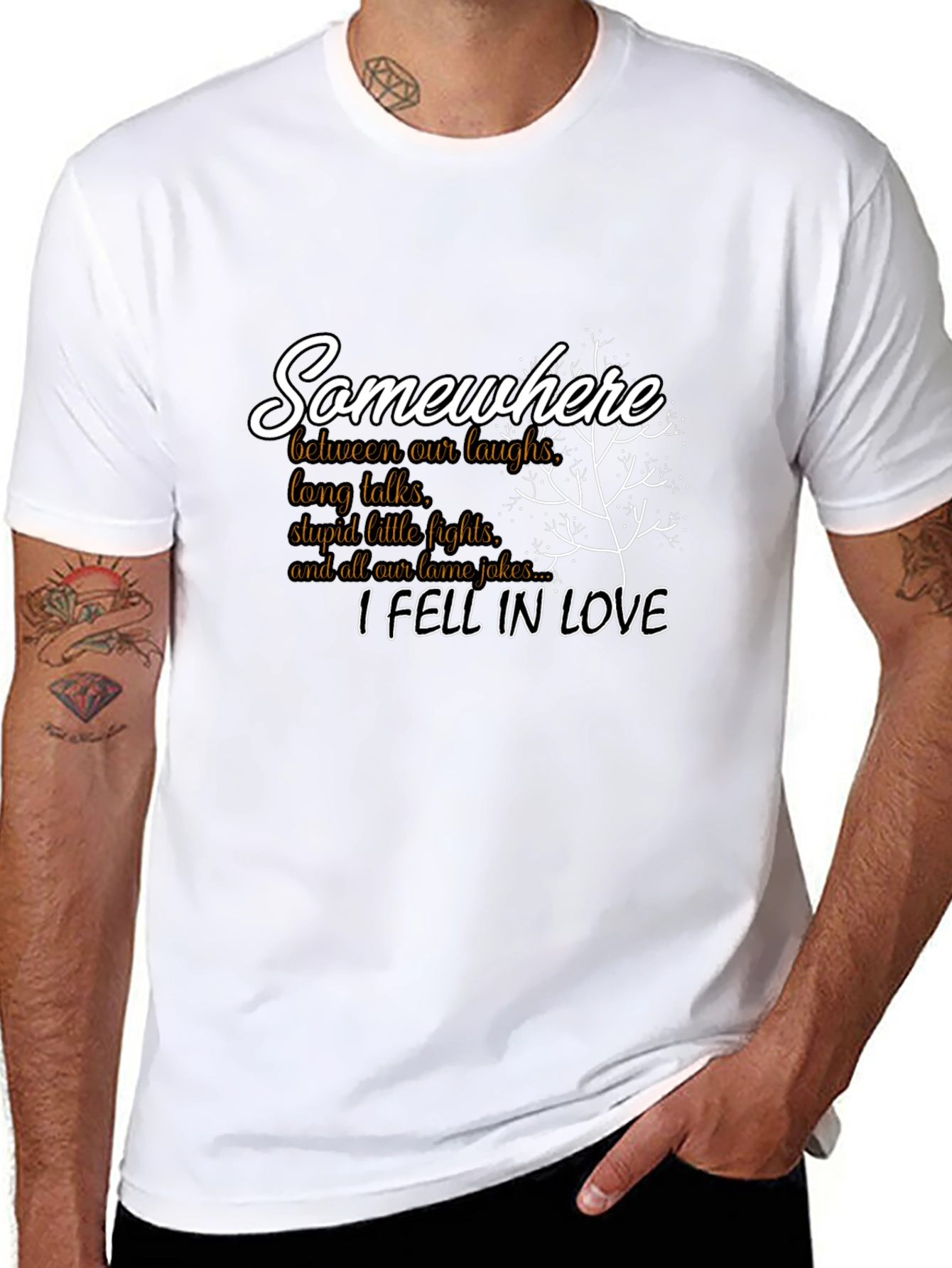 Black Somewhere I Fell in Love T-Shirt view 8
