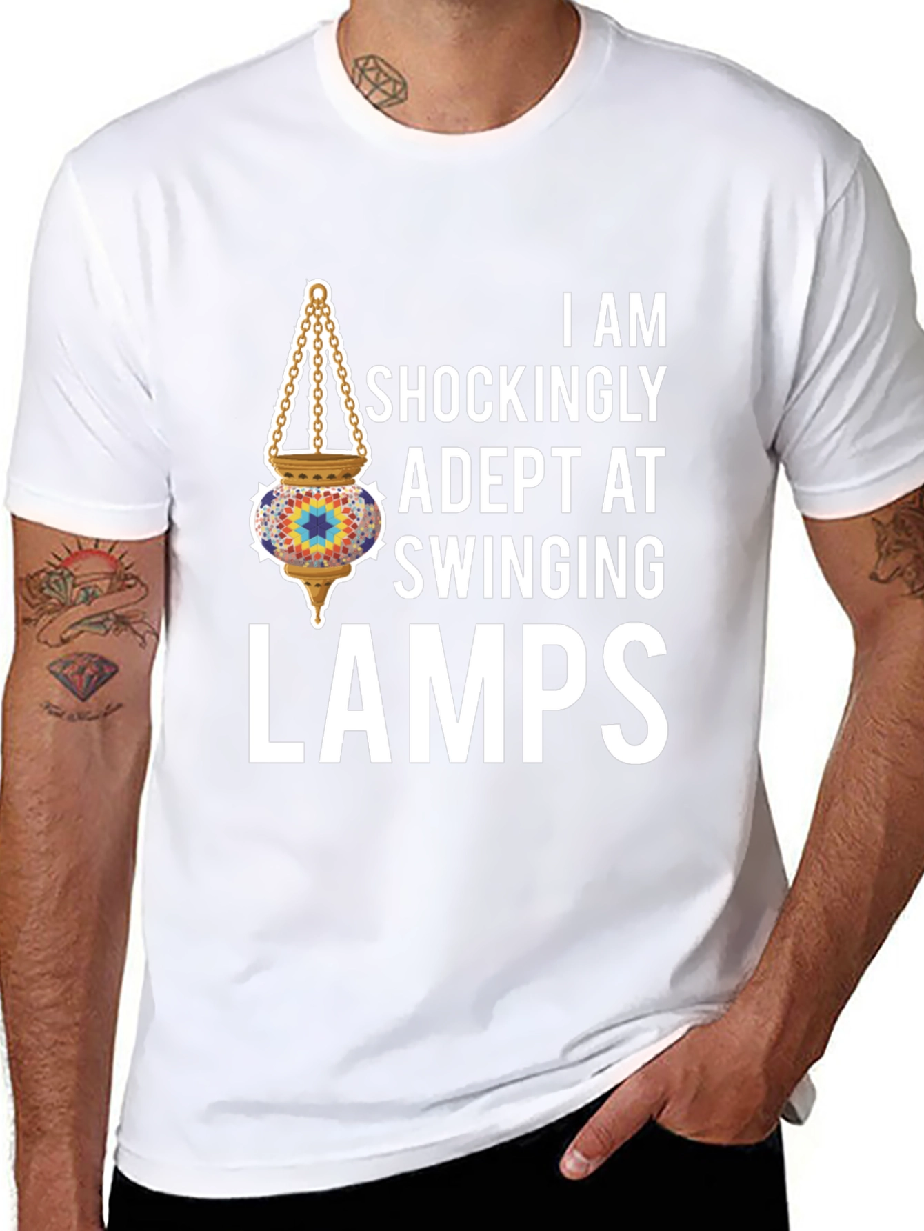 Black Adept Swinging Lamps Graphic T-Shirt view 8