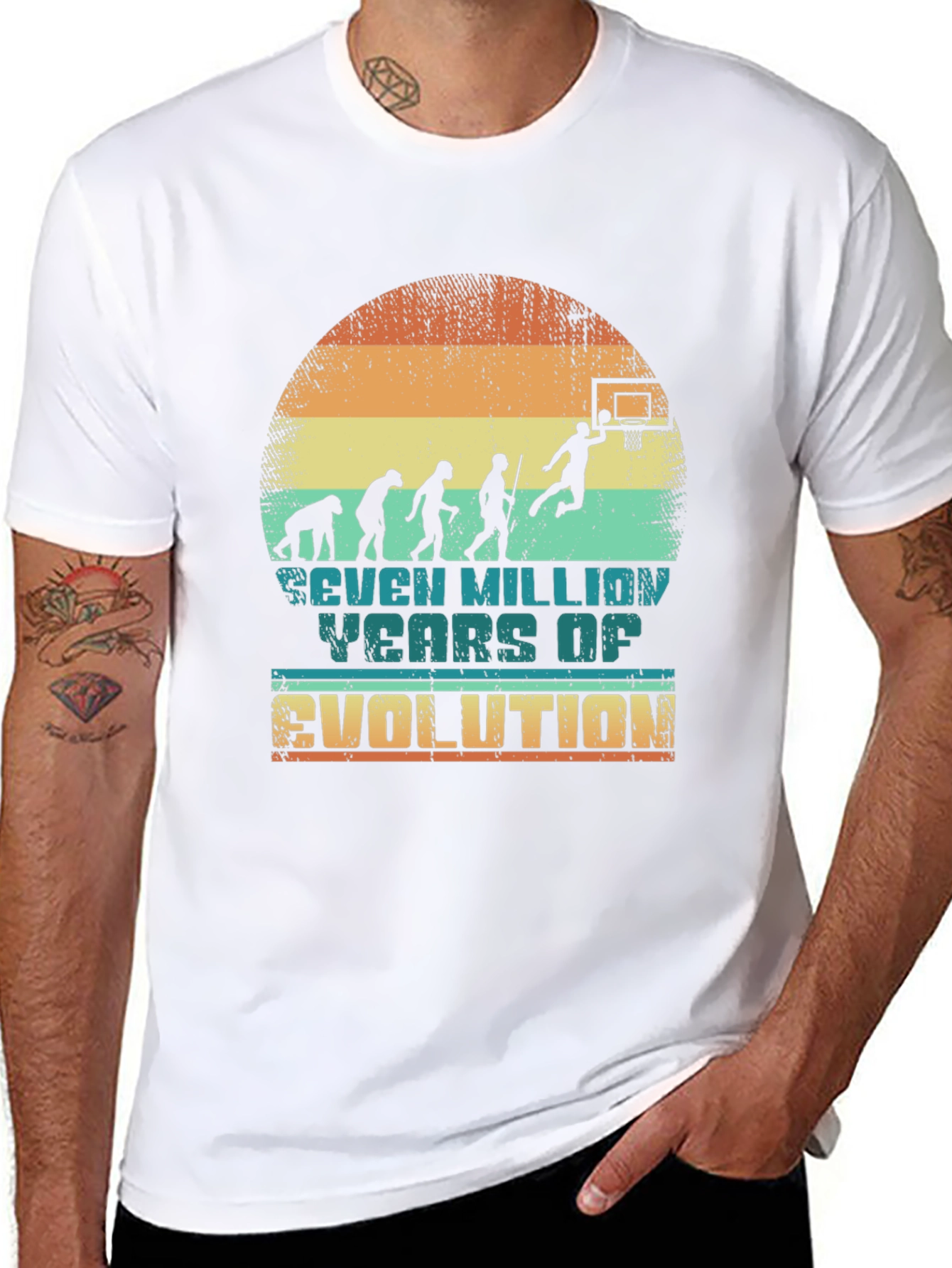 Black Evolution of Basketball T-Shirt view 8