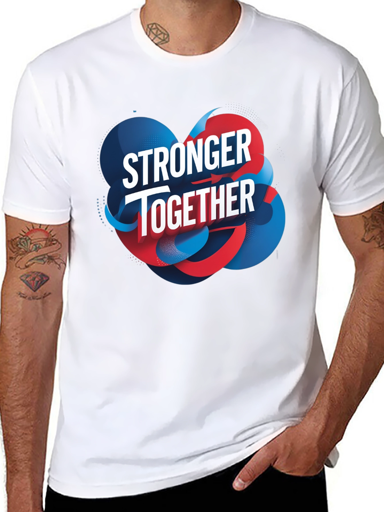 Black Stronger Together Graphic Black T-Shirt view 8