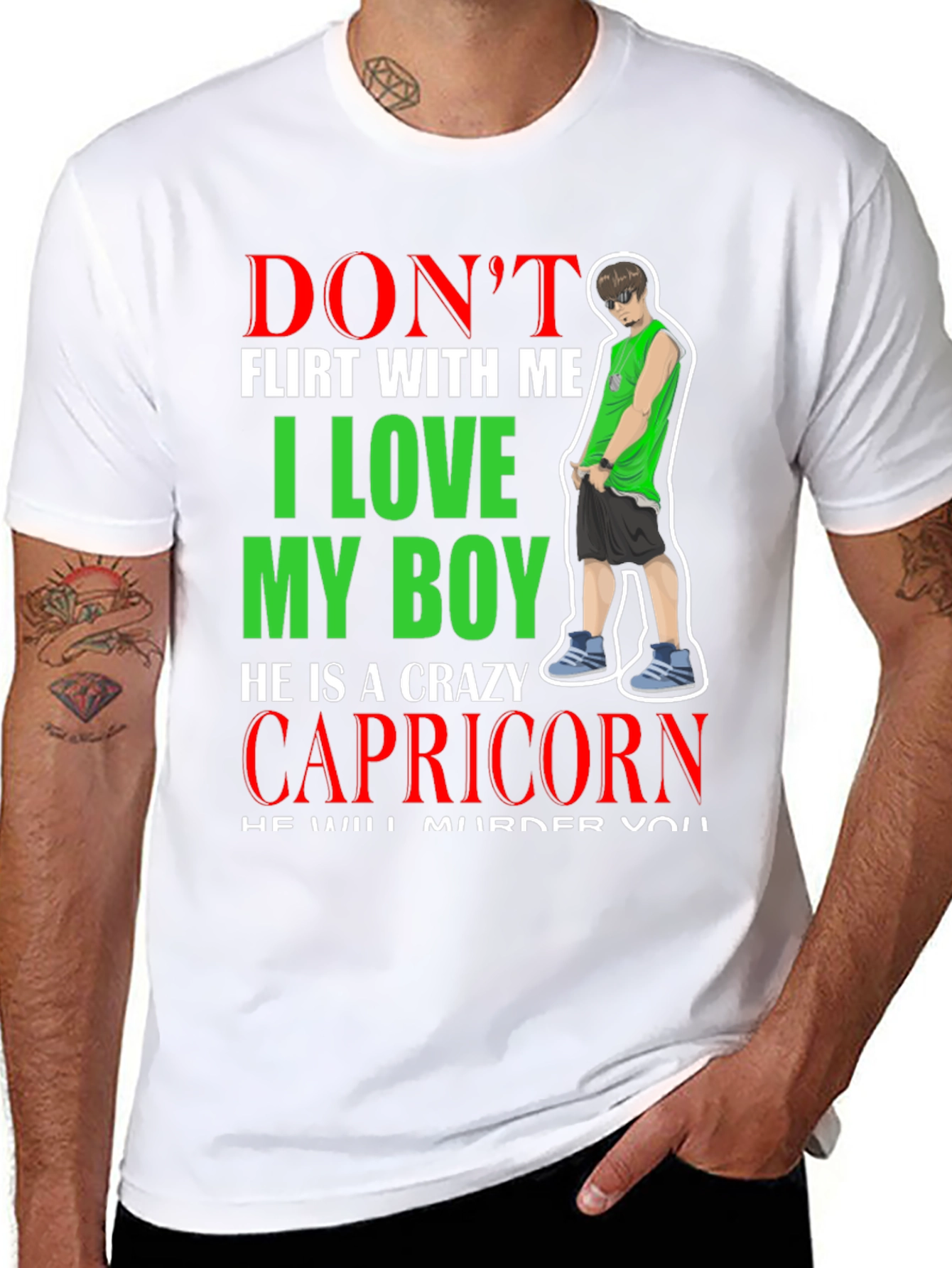 Black Crazy Capricorn Boy T-Shirt view 8
