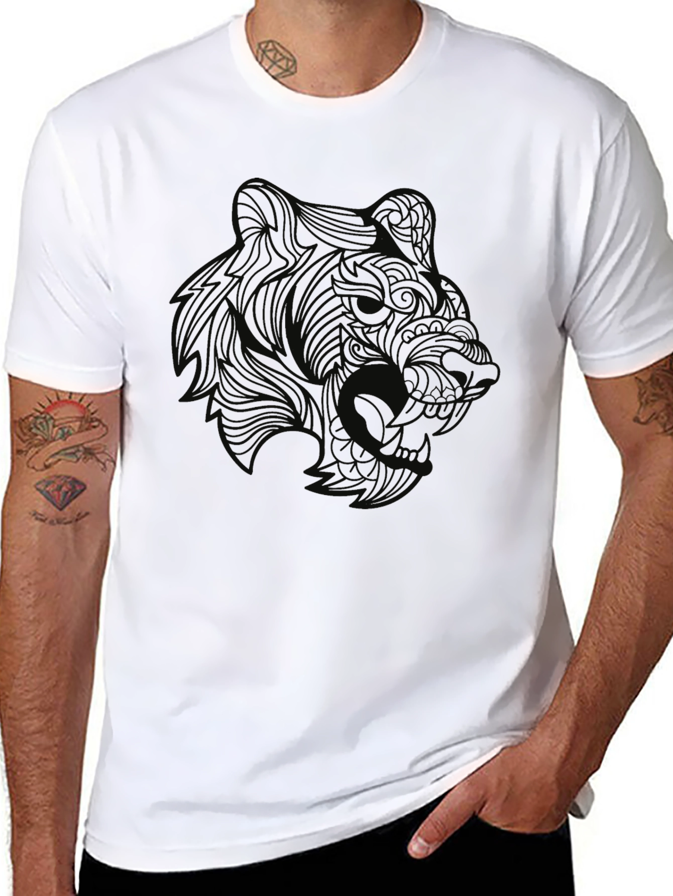 Black Men's Black Bear Graphic Tee view 8