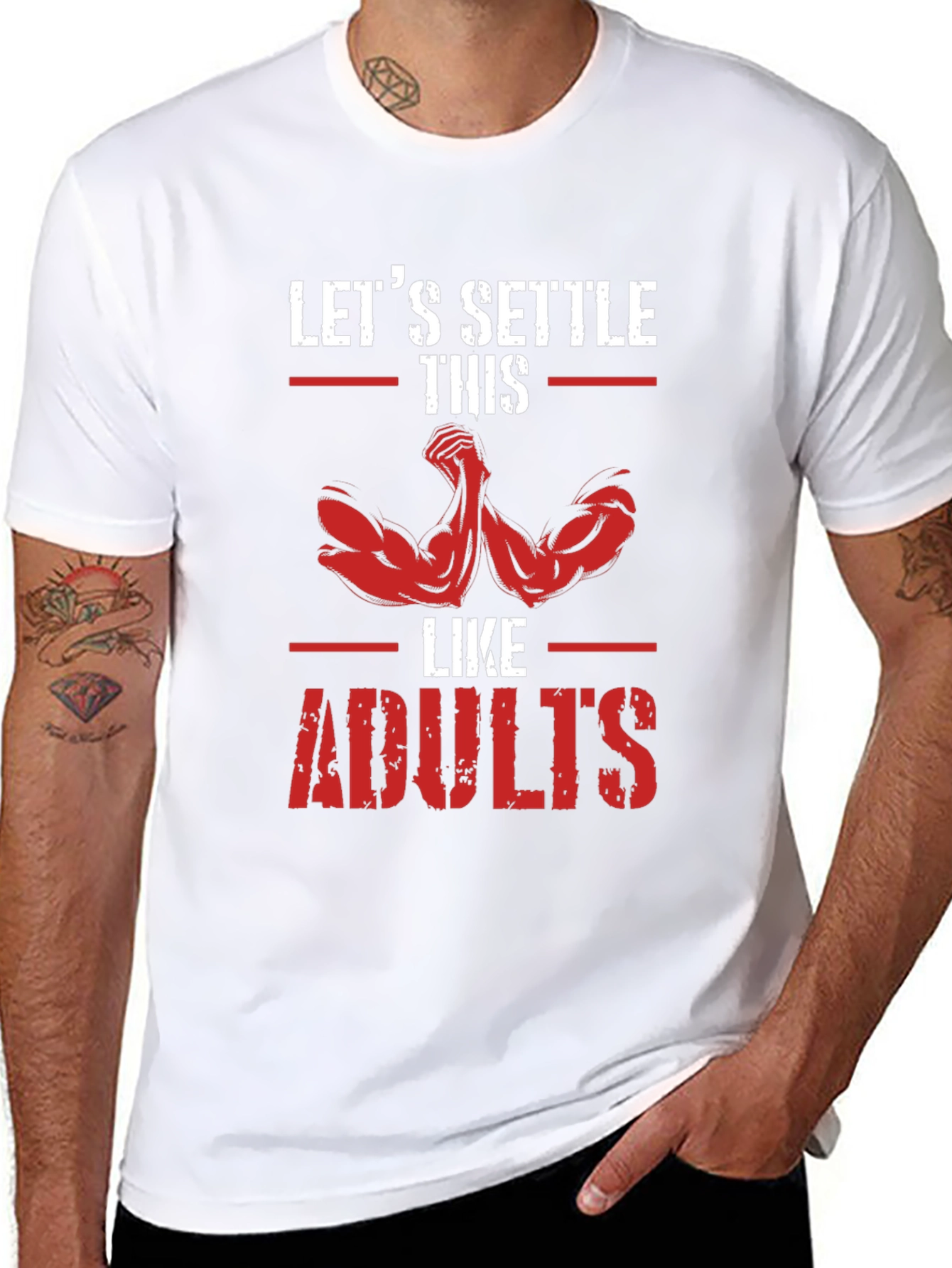 Black Let's Settle This Like Adults T-Shirt view 8