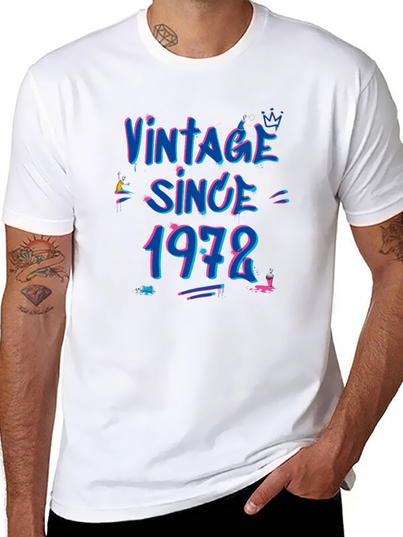Black Vintage Since 1972 Graphic T-Shirt - Retro Birthday Tee view 8