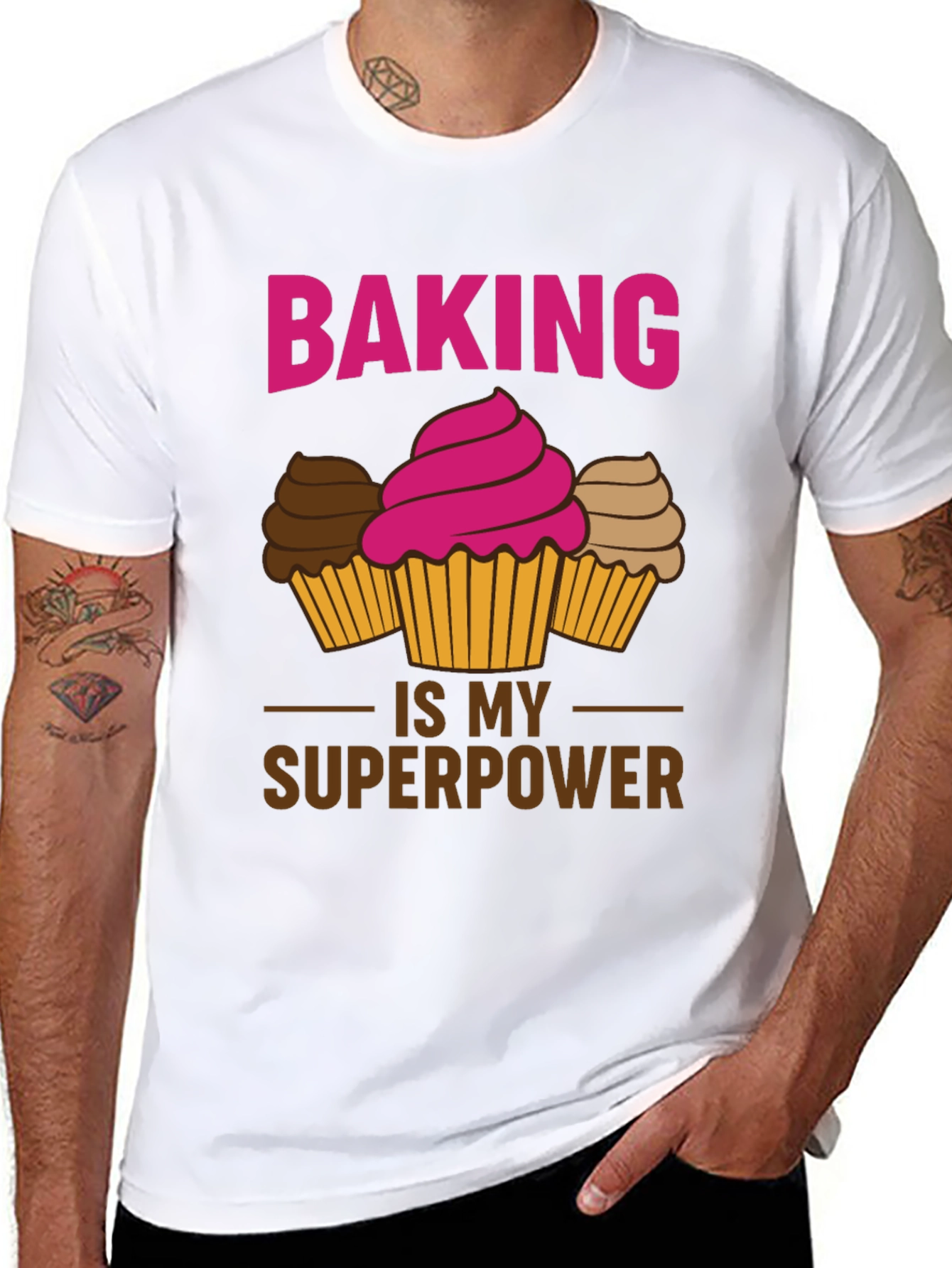 Black Baking is My Superpower Graphic T-Shirt view 8