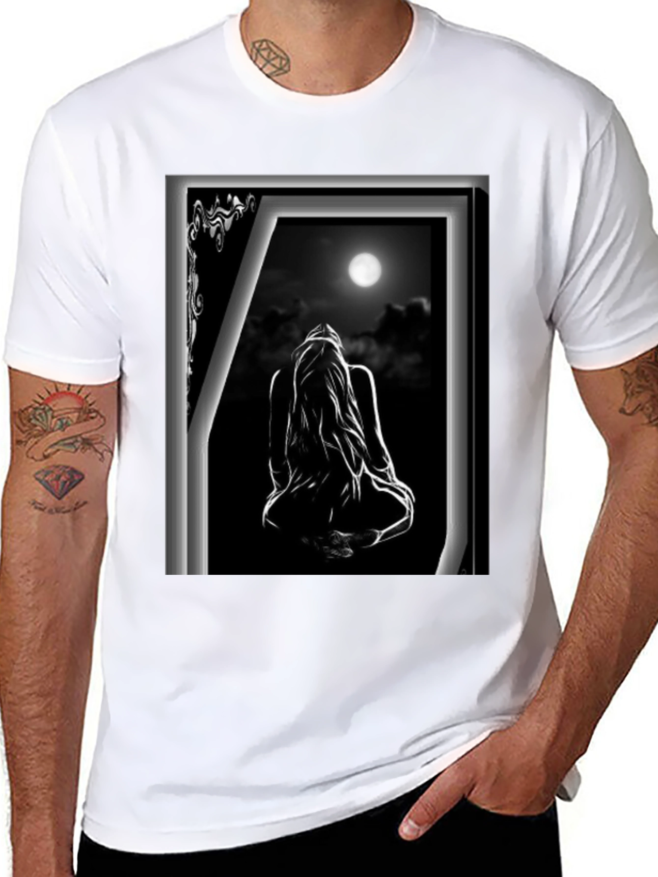 Moonlit Silhouette Graphic T-Shirt - 8