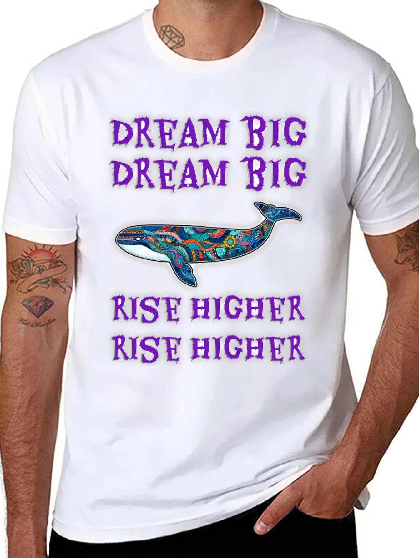 Black Dream Big Whale Graphic T-Shirt view 8