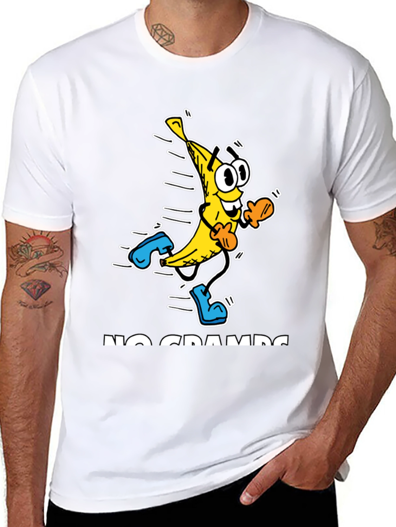 Black No Cramps Banana Running Graphic T-Shirt view 8