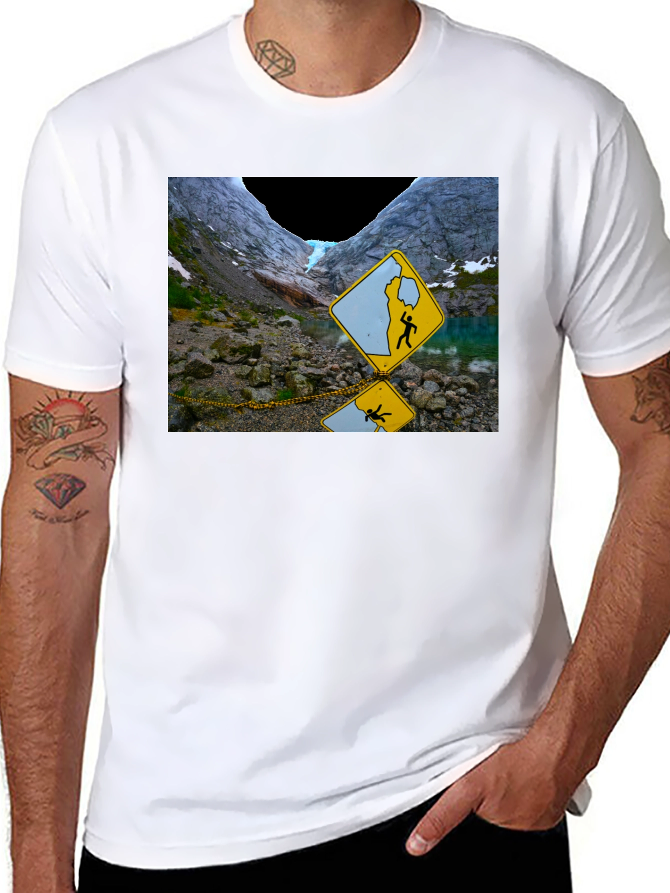 Black Glacier Hazard T-Shirt - Unique Design view 8