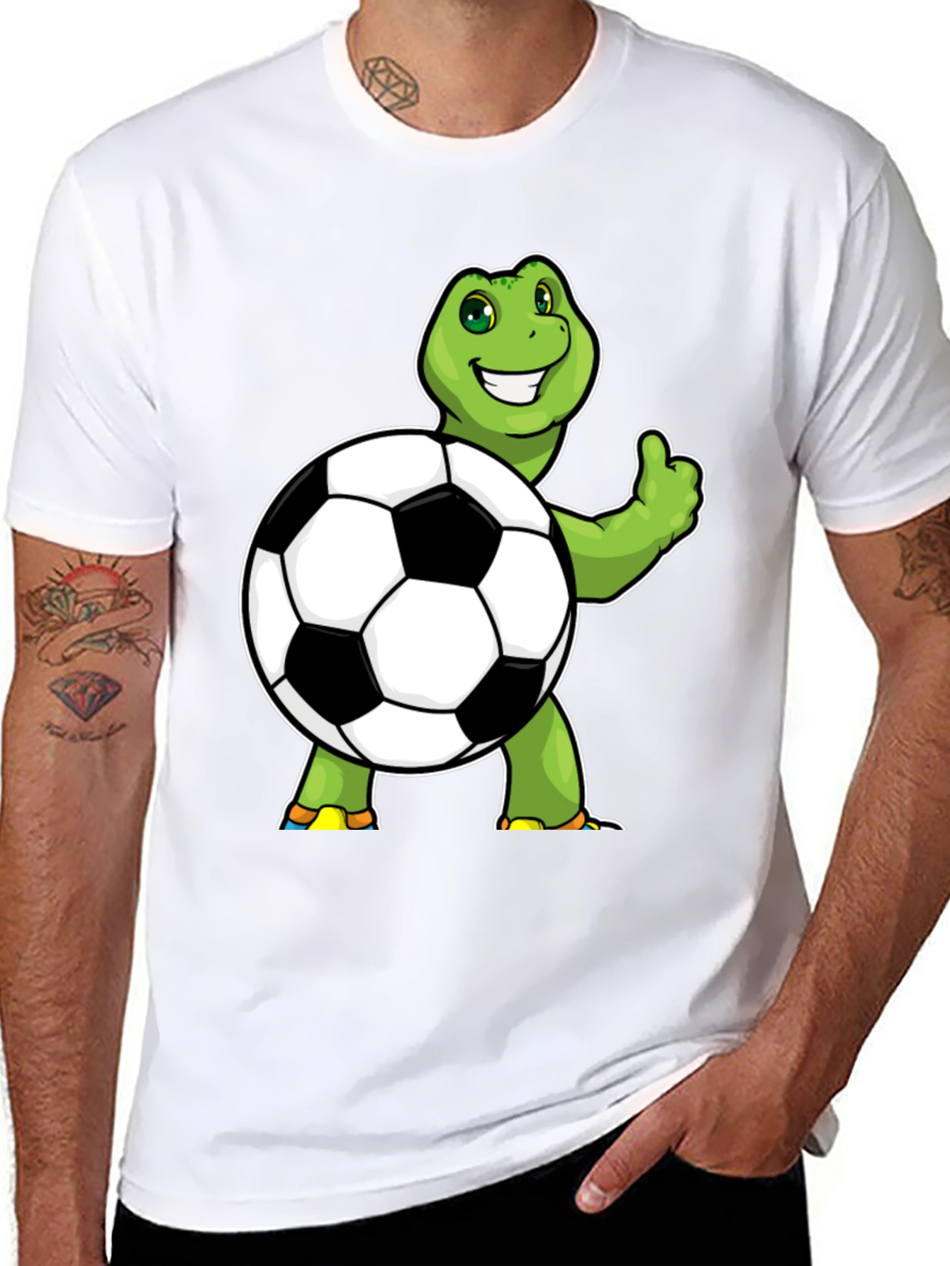 Black Turtle Soccer Ball Graphic Tee - Black Cotton view 8