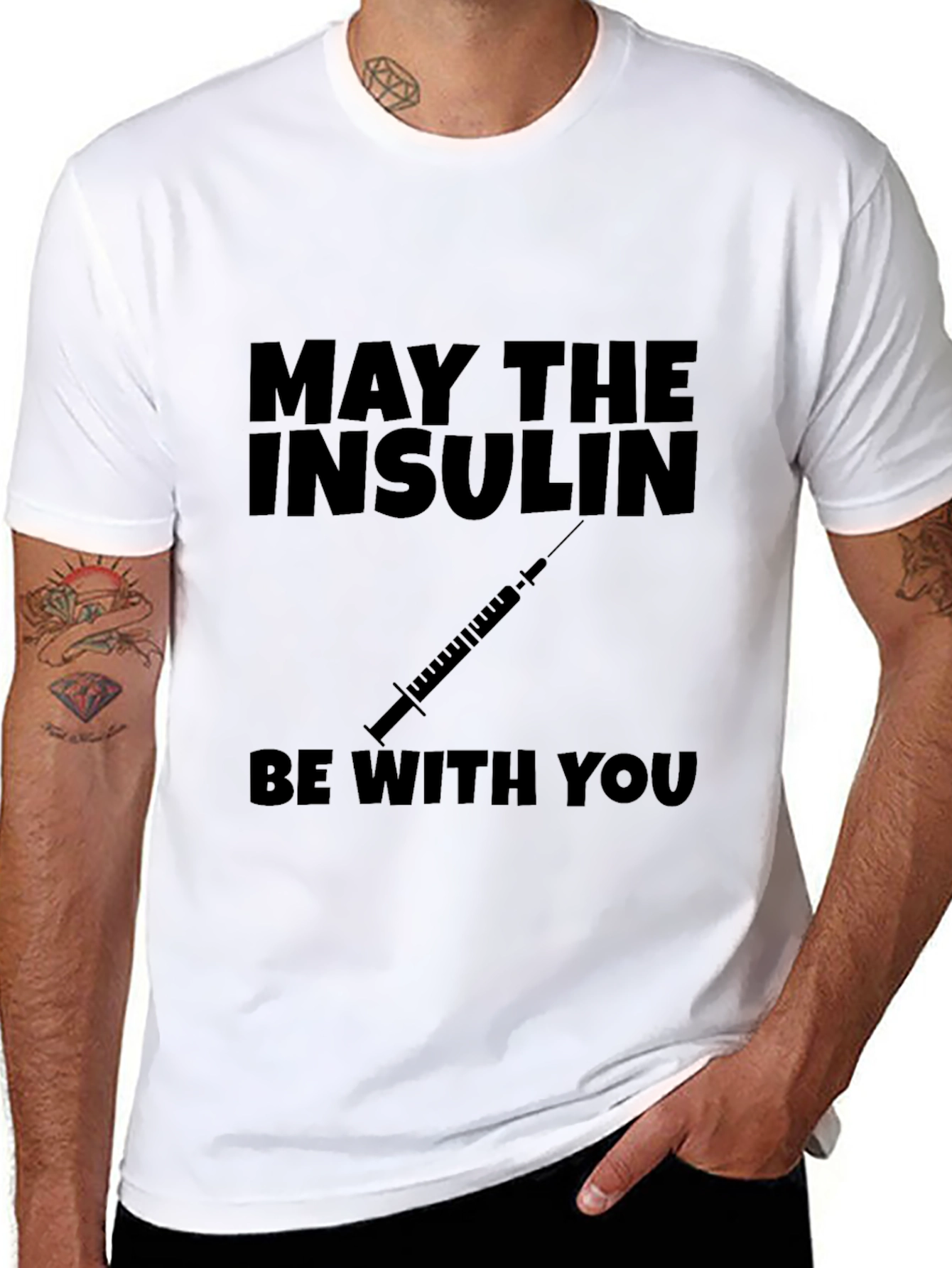 Black May The Insulin Be With You - Black T-Shirt view 8