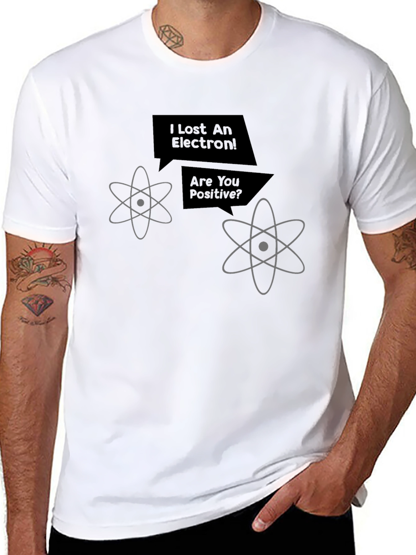 Black I Lost An Electron! Funny Science T-Shirt view 8