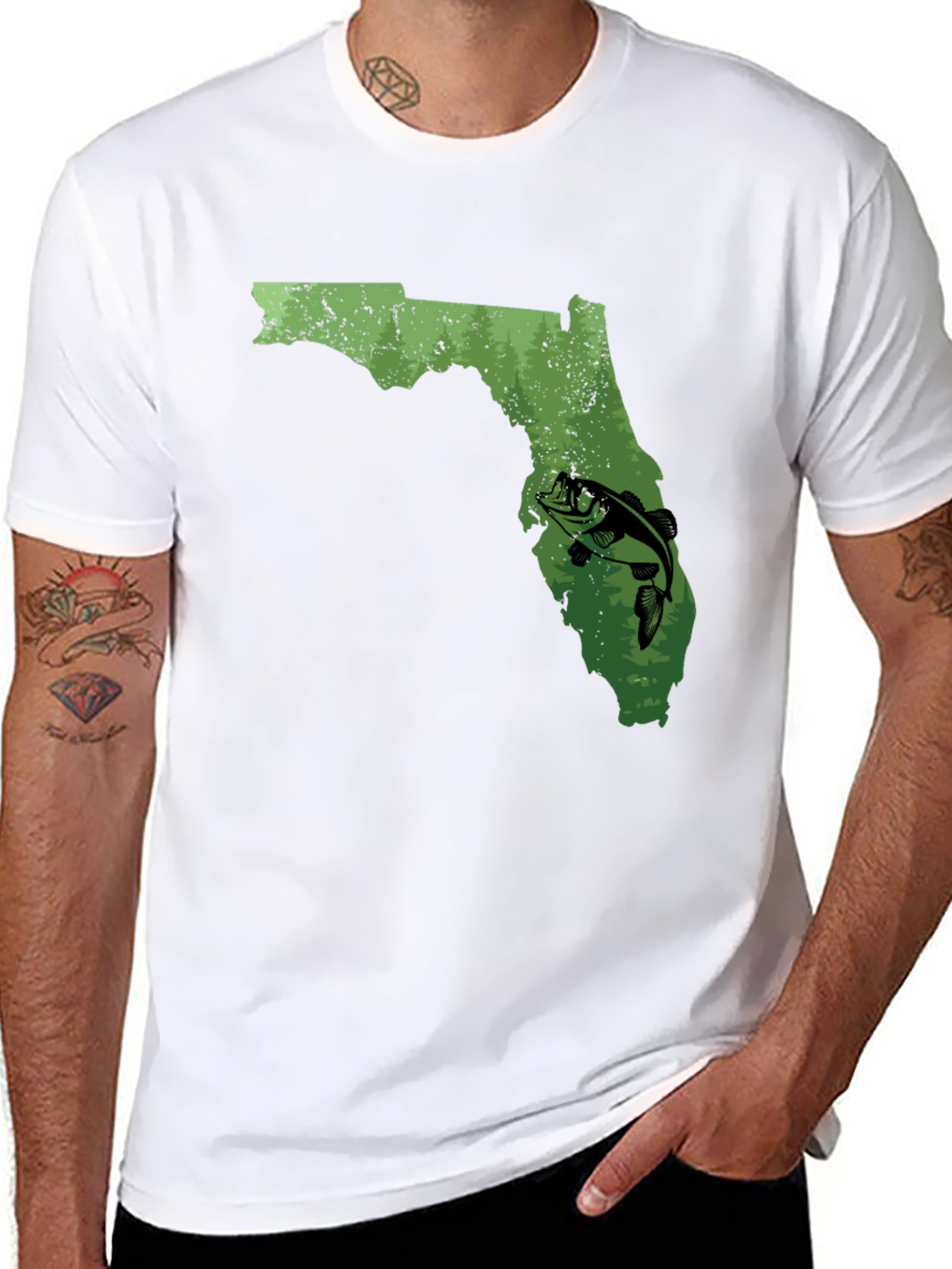 Black Florida Fishing Graphic T-Shirt view 8