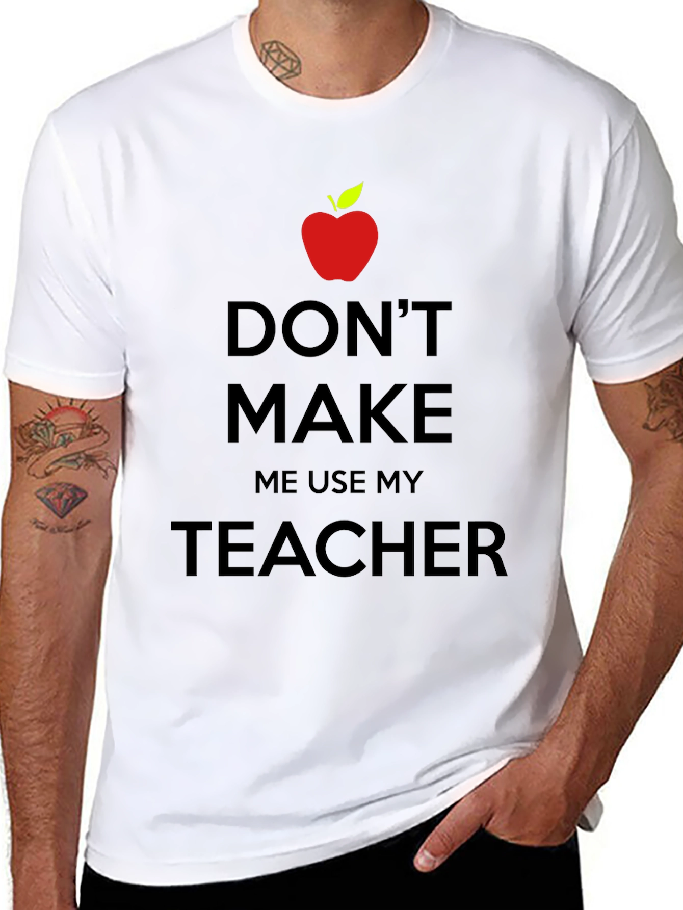 Black Teacher's Threat T-Shirt - Novelty Graphic Tee view 8