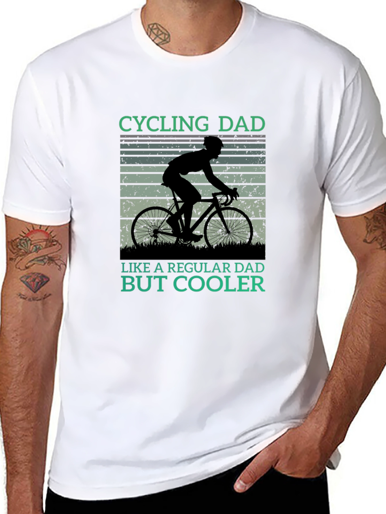 Black Cycling Dad T-Shirt - Cool Dad Style view 8