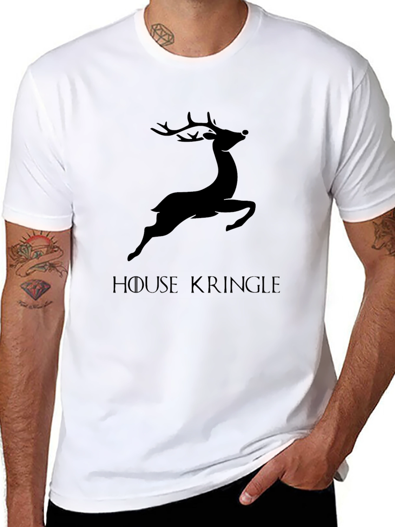Black House Kringle Men's Graphic T-Shirt - Black view 8