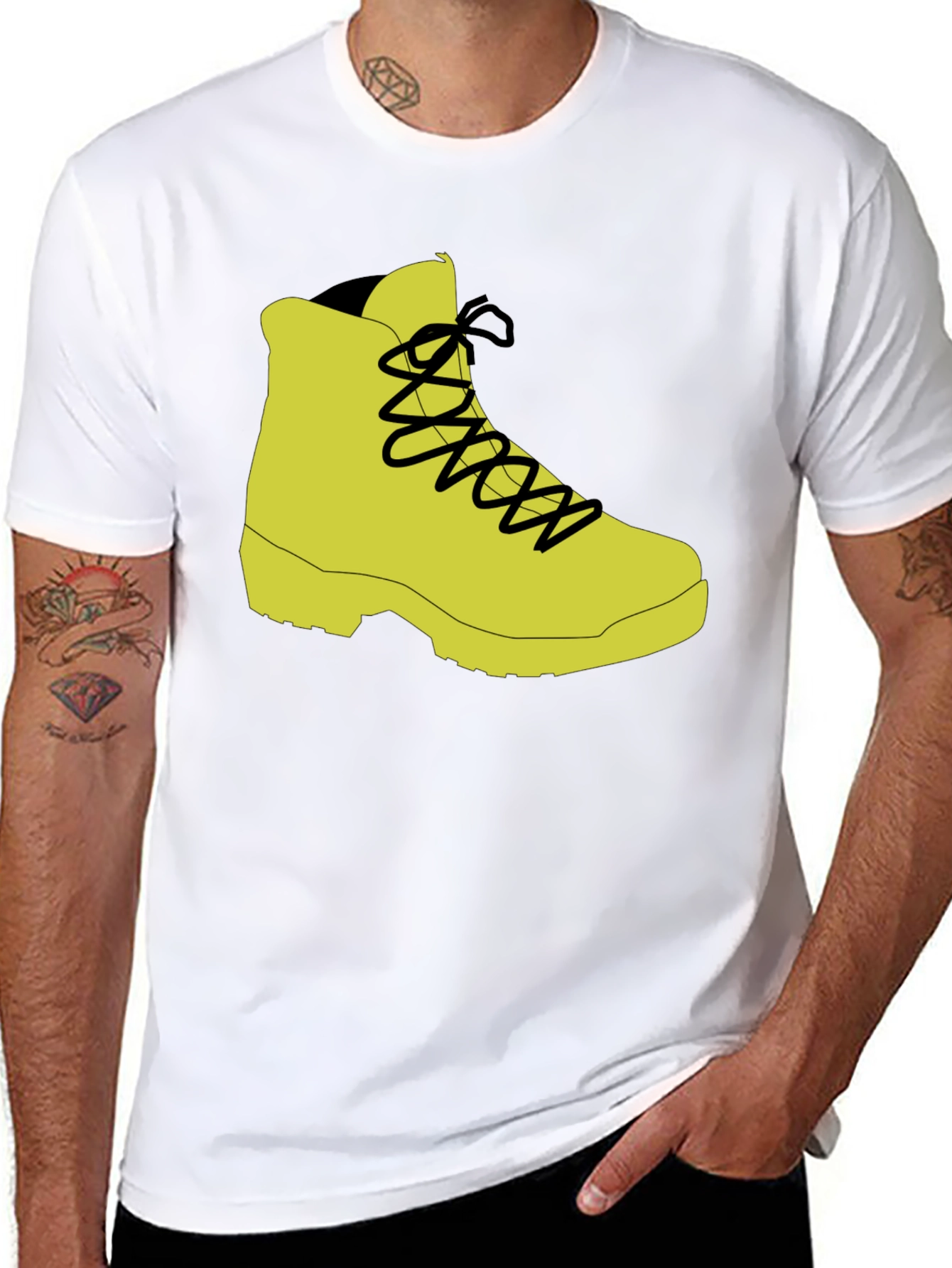 Black Hiking Boot Graphic Tee - Black view 8