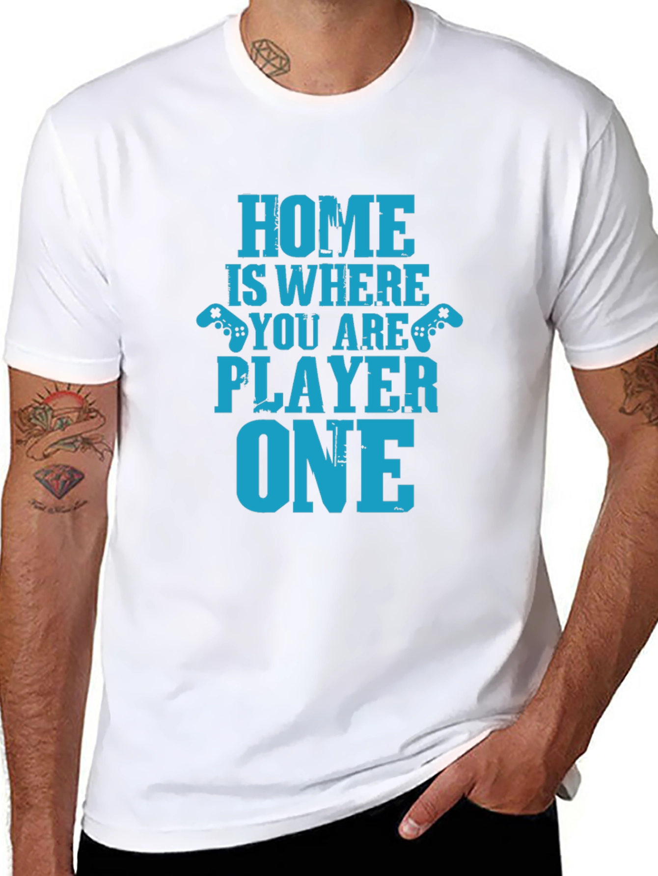 Black Home Is Where You Are Player One Black T-Shirt view 8