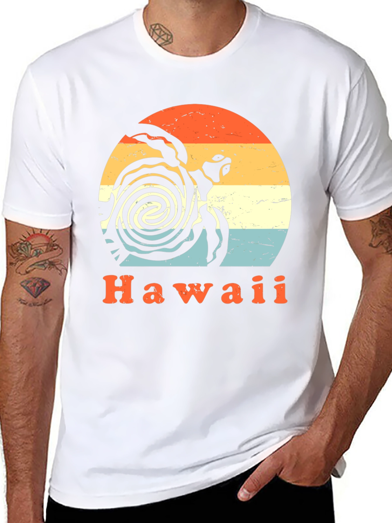 Black Retro Hawaii Turtle T-Shirt - Vintage Style view 8