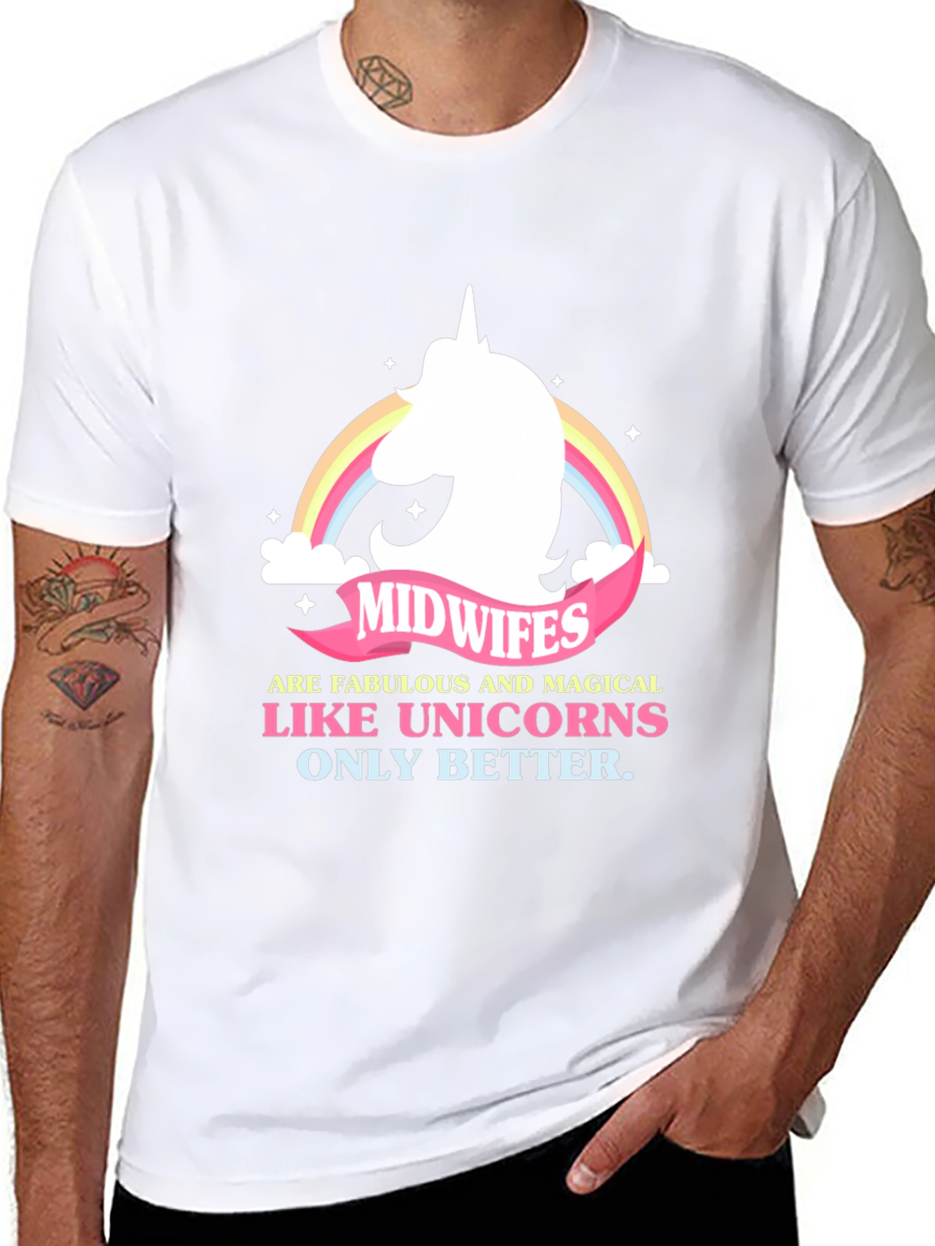 Black Magical Midwives Unicorn T-Shirt view 8