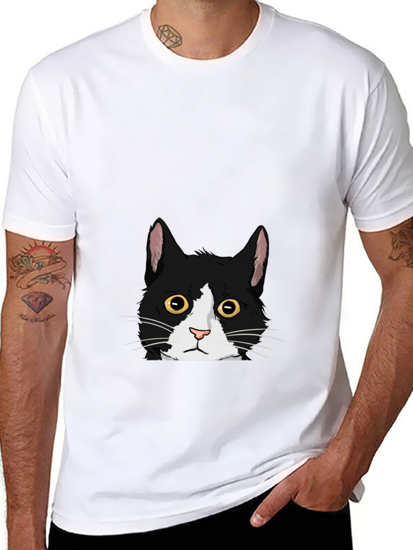 Black Black Cat Peekaboo Graphic Tee view 8