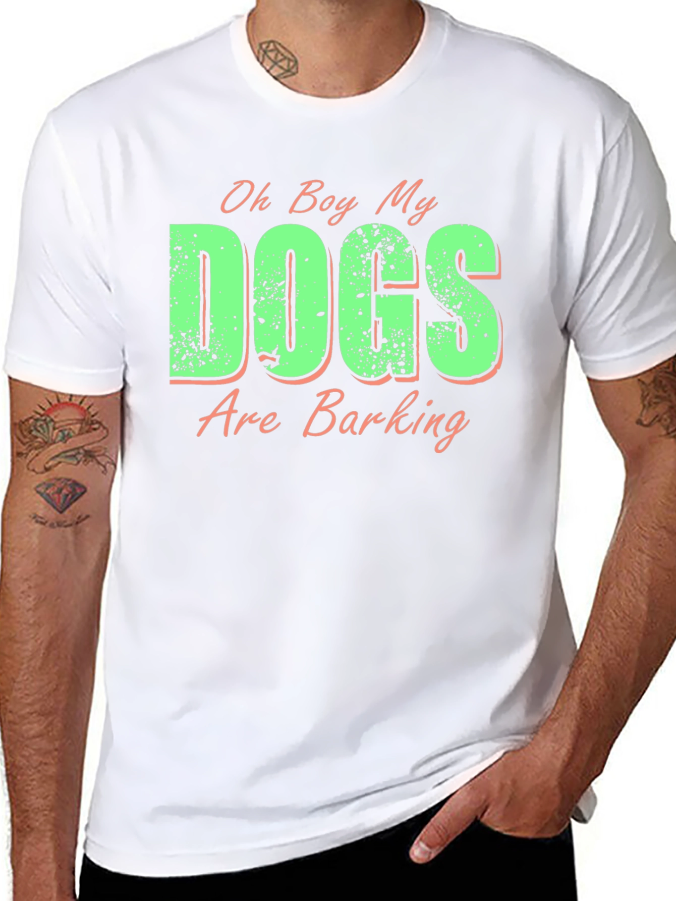 Black Funny "Dogs Are Barking" Graphic Tee view 8