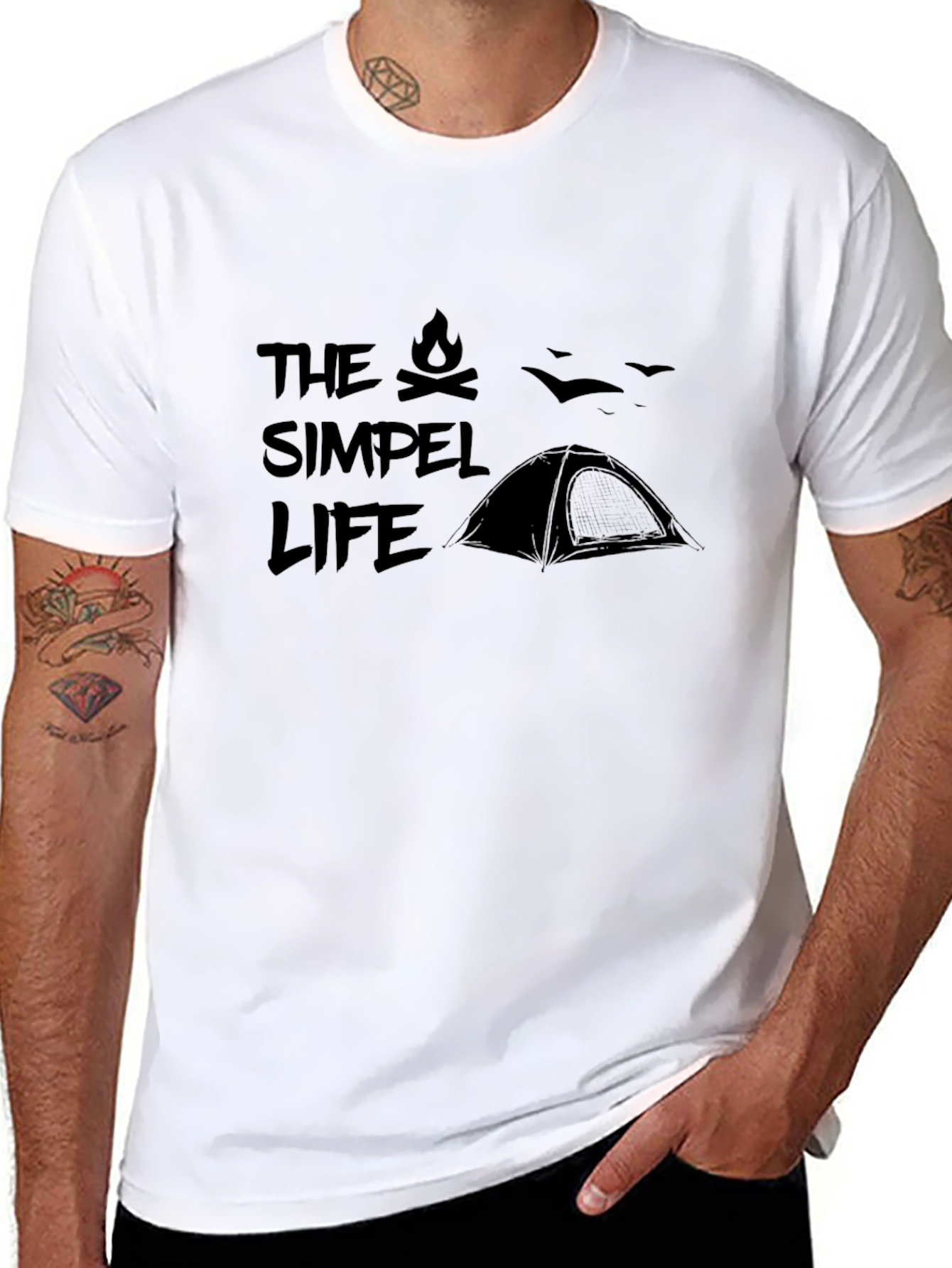Black The Simple Life Camping T-Shirt view 8