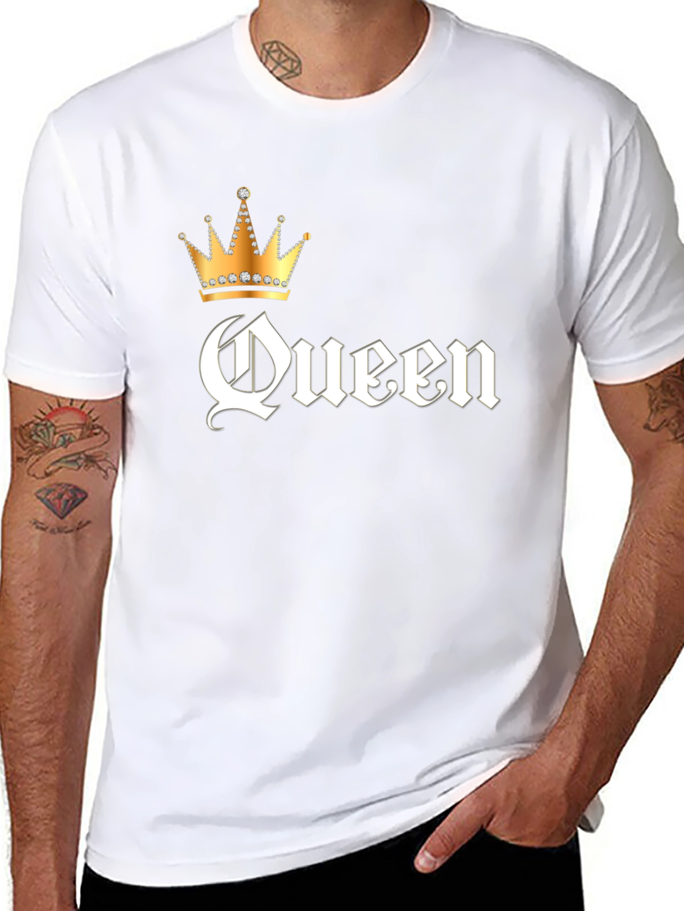 Black Queen Crown Graphic Black T-Shirt view 8