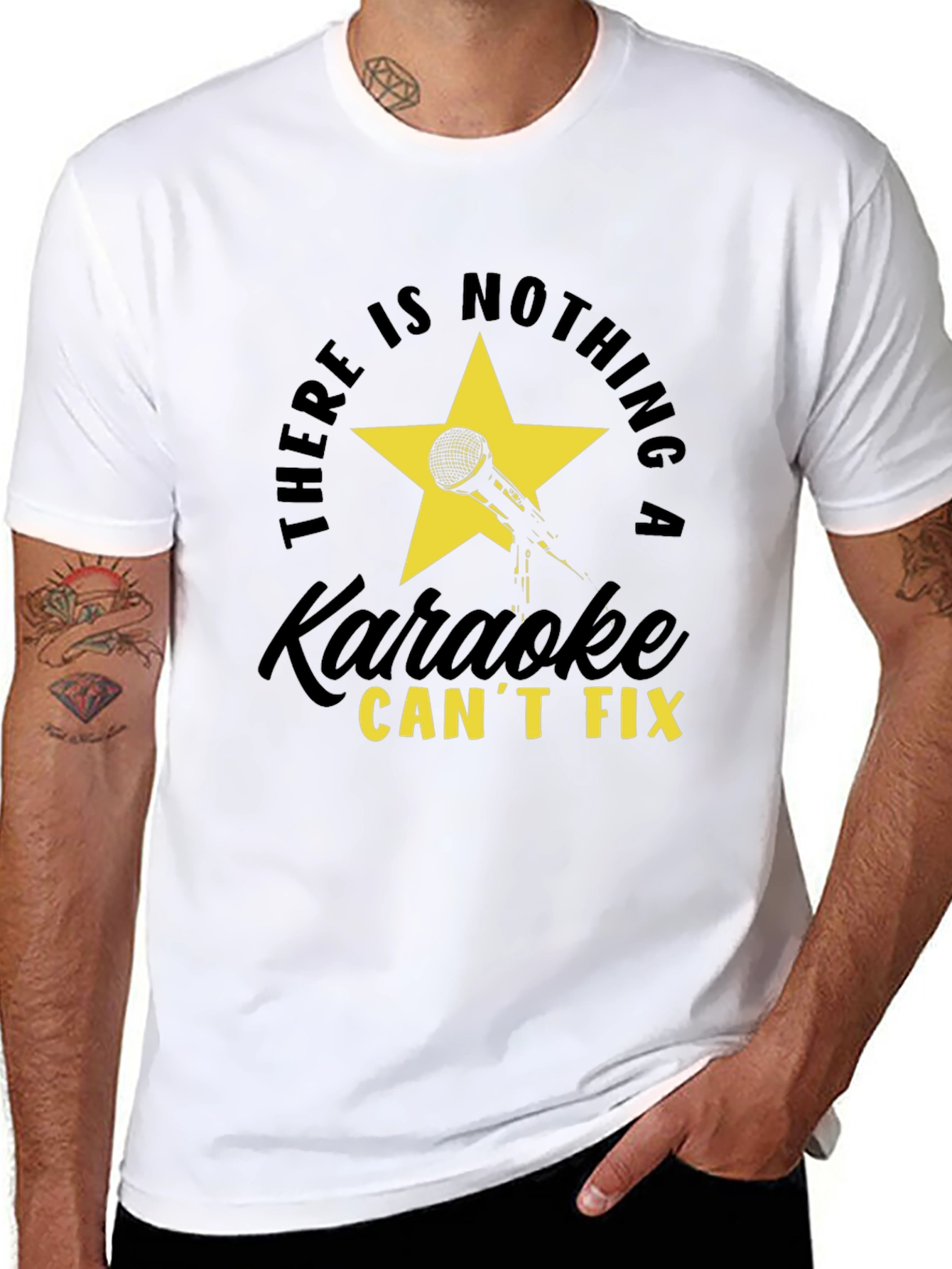 Black Karaoke Fix T-Shirt - Stylish Graphic Tee view 8