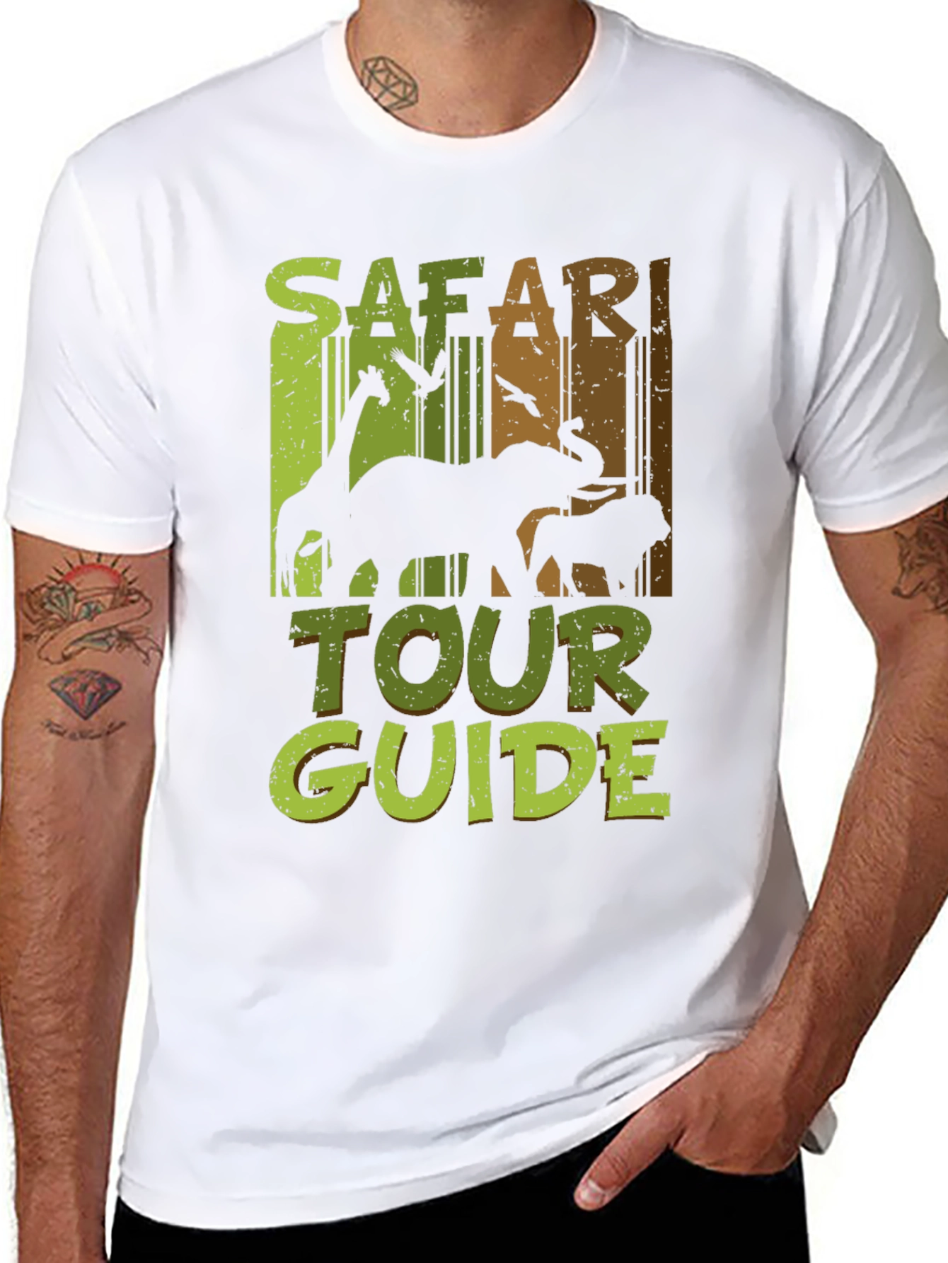 Black Safari Tour Guide Graphic T-Shirt view 8