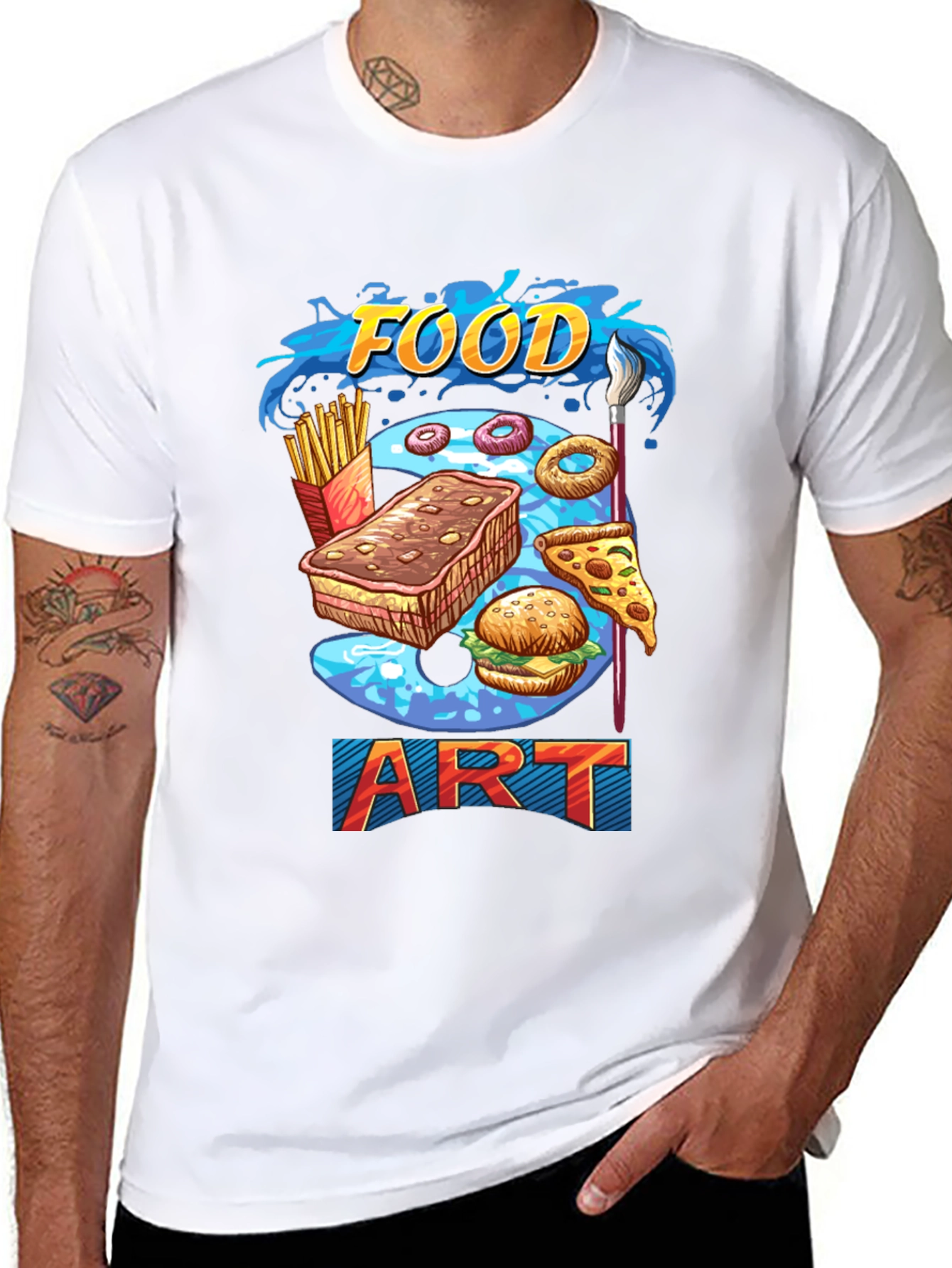Black Food Art Graphic T-Shirt view 8