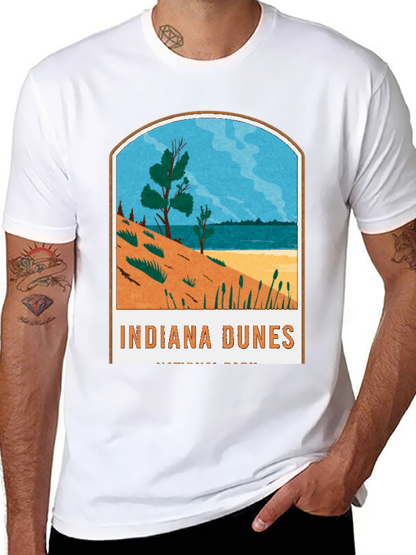 Black Indiana Dunes National Park Graphic Tee view 8